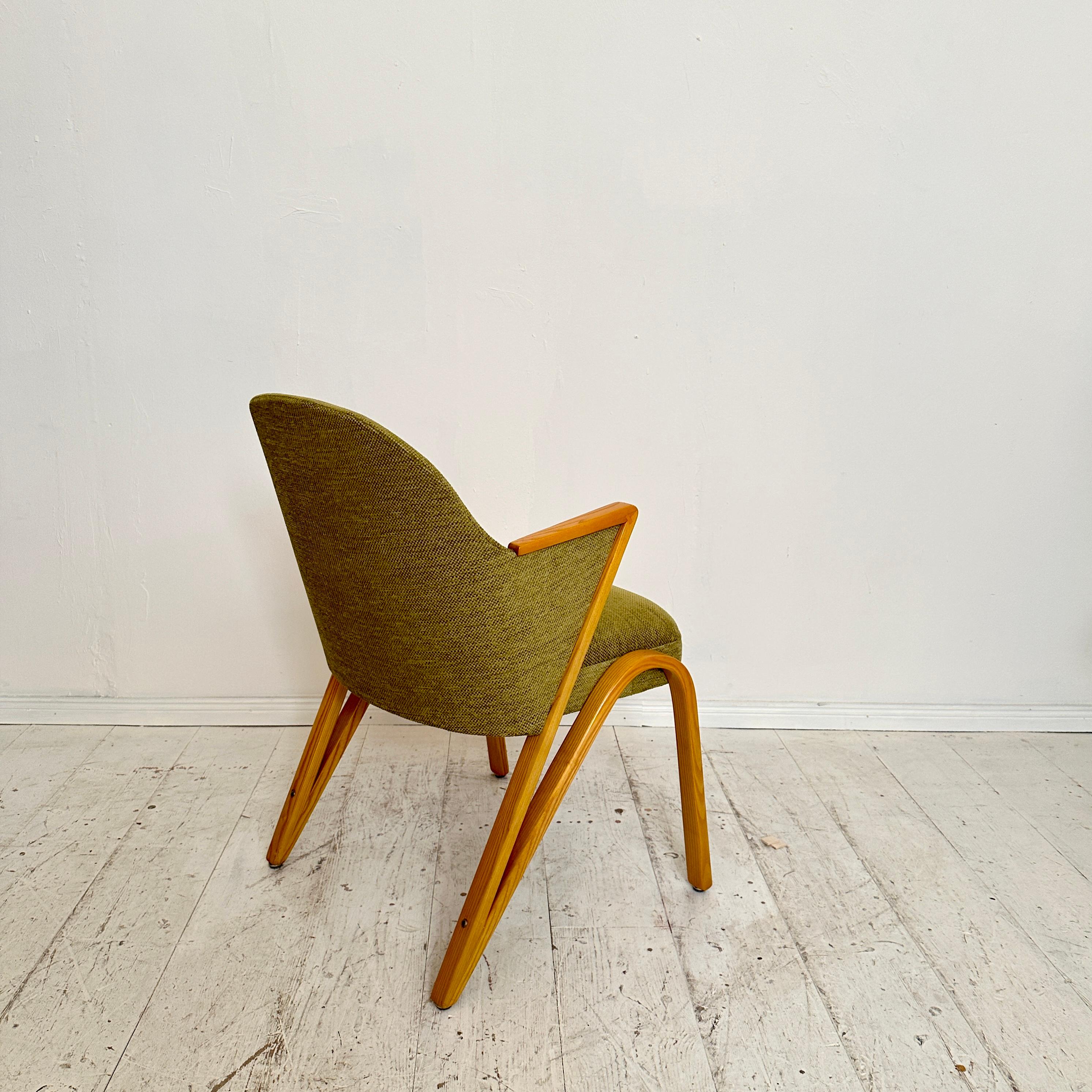 Mid Century Armchair with Ottoman by Paul Bode in Green Fabric, around 1950 For Sale 3