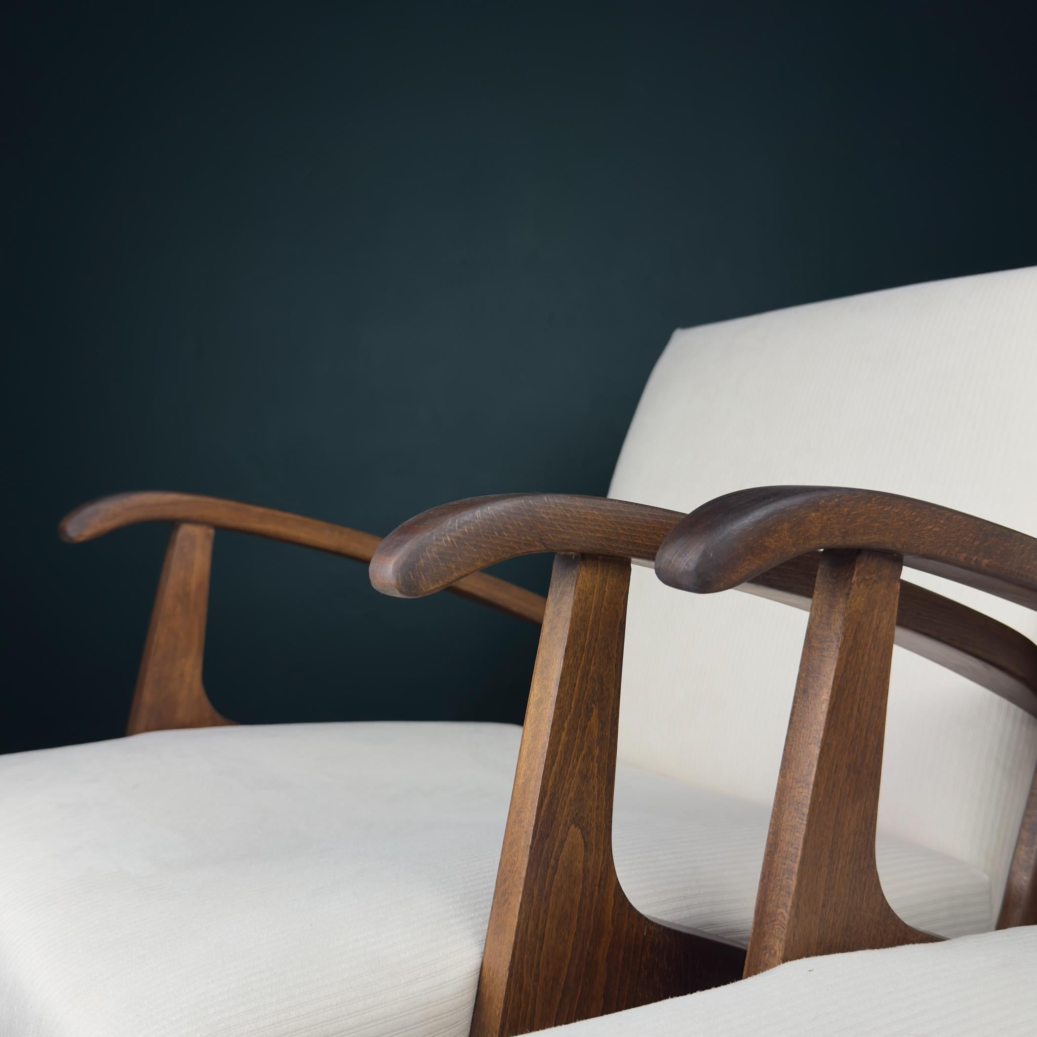 Mid-century armchair, Yugoslavia 1970s, Set of 2 in vendita 4