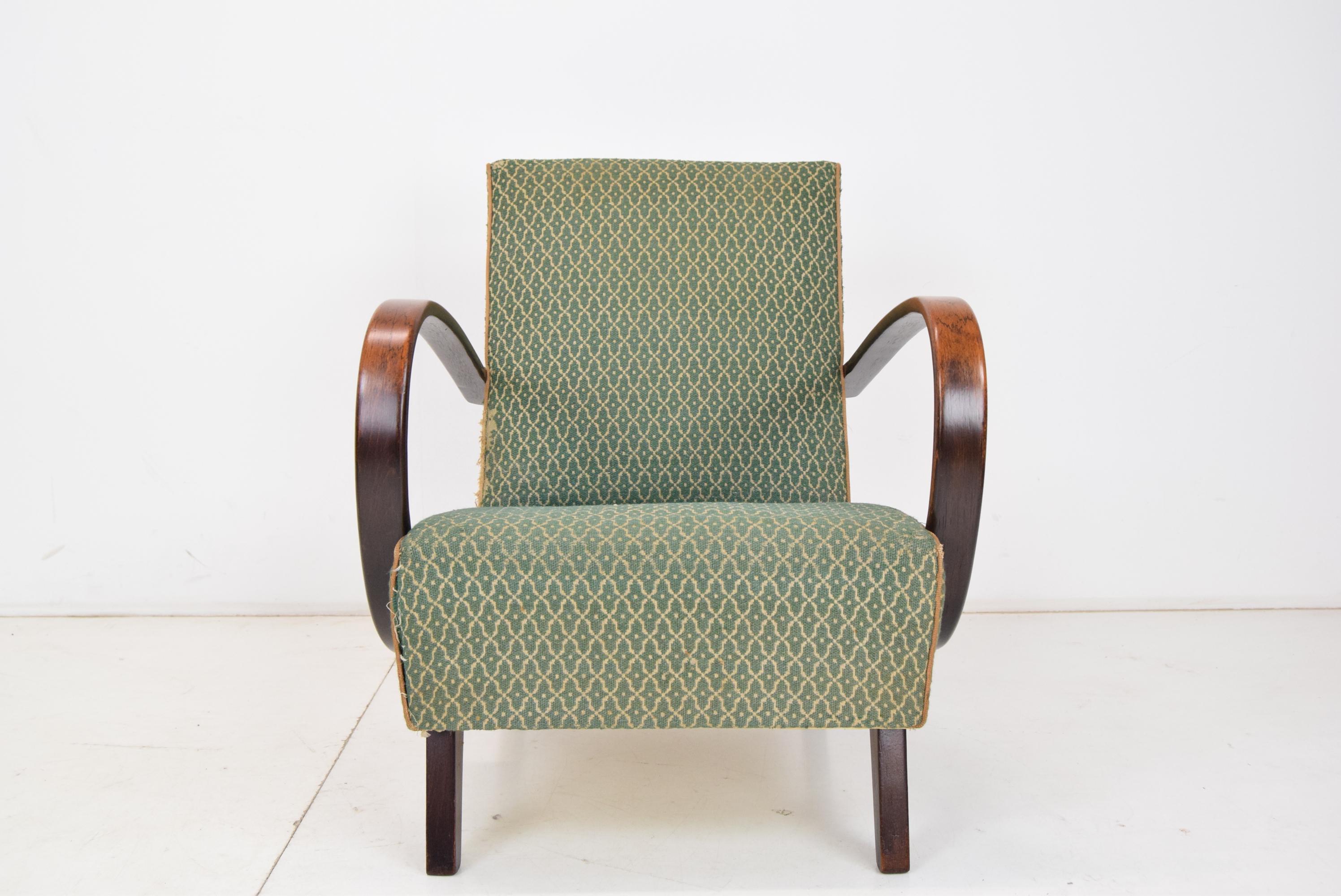 Mid-Century Armchair, Designed by Jindrich Halabala, 1950's In Fair Condition For Sale In Praha, CZ