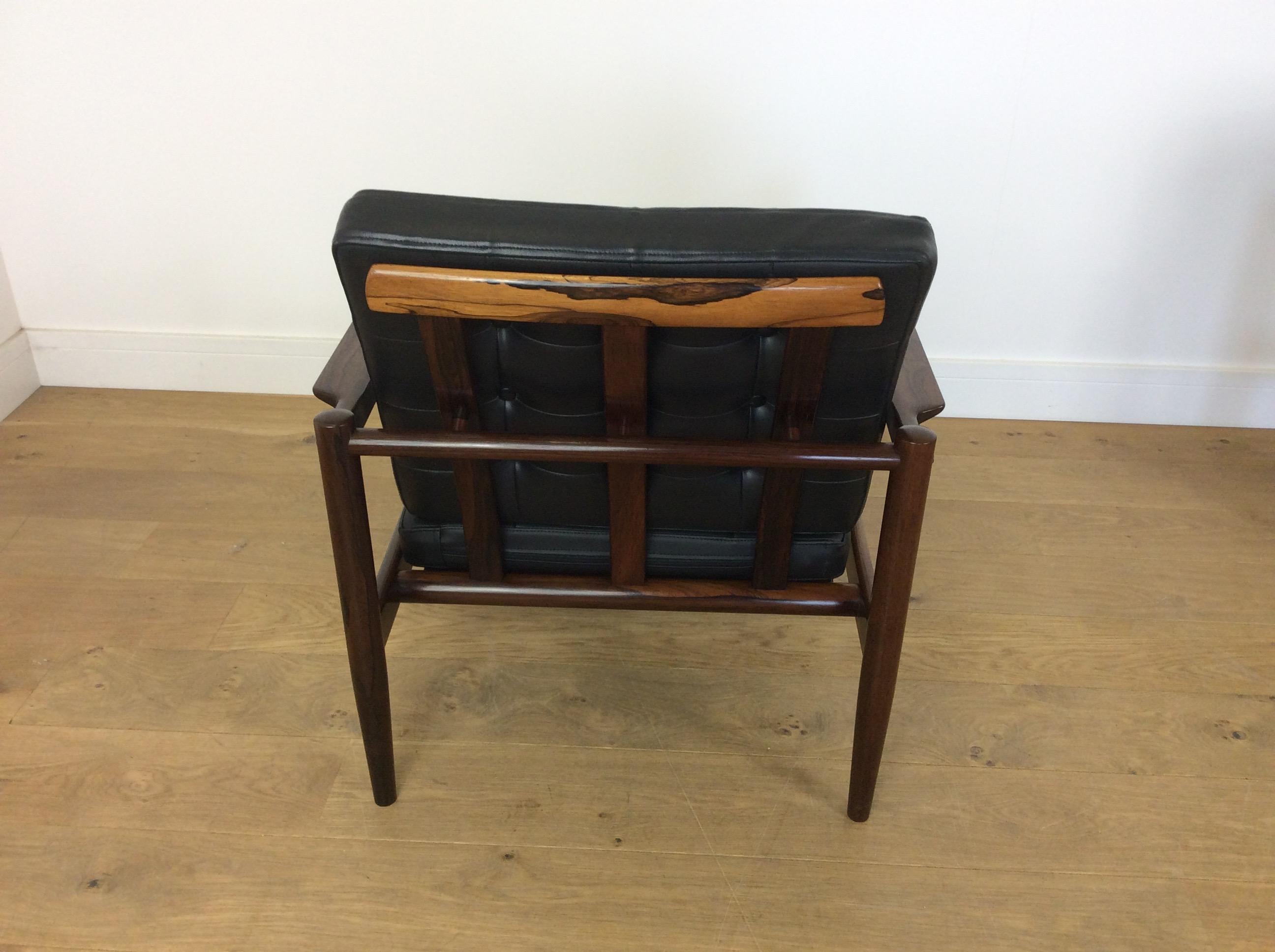 Leather Mid Century Armchairs  Borge Jensen & Sonner For Sale