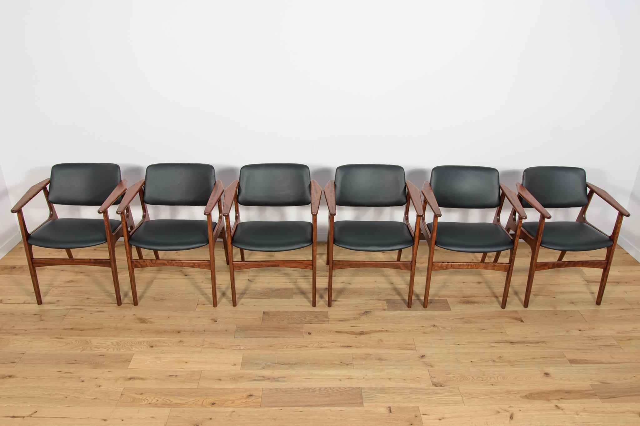 Mid-Century Modern Mid Century Armchairs by Arne Vodder, 1960s, Set of 6 For Sale