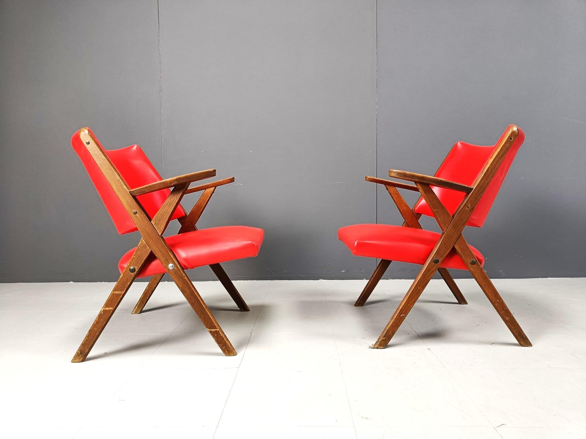 Italian Mid century armchairs by Dal Vera, 1960s - set of 2 For Sale