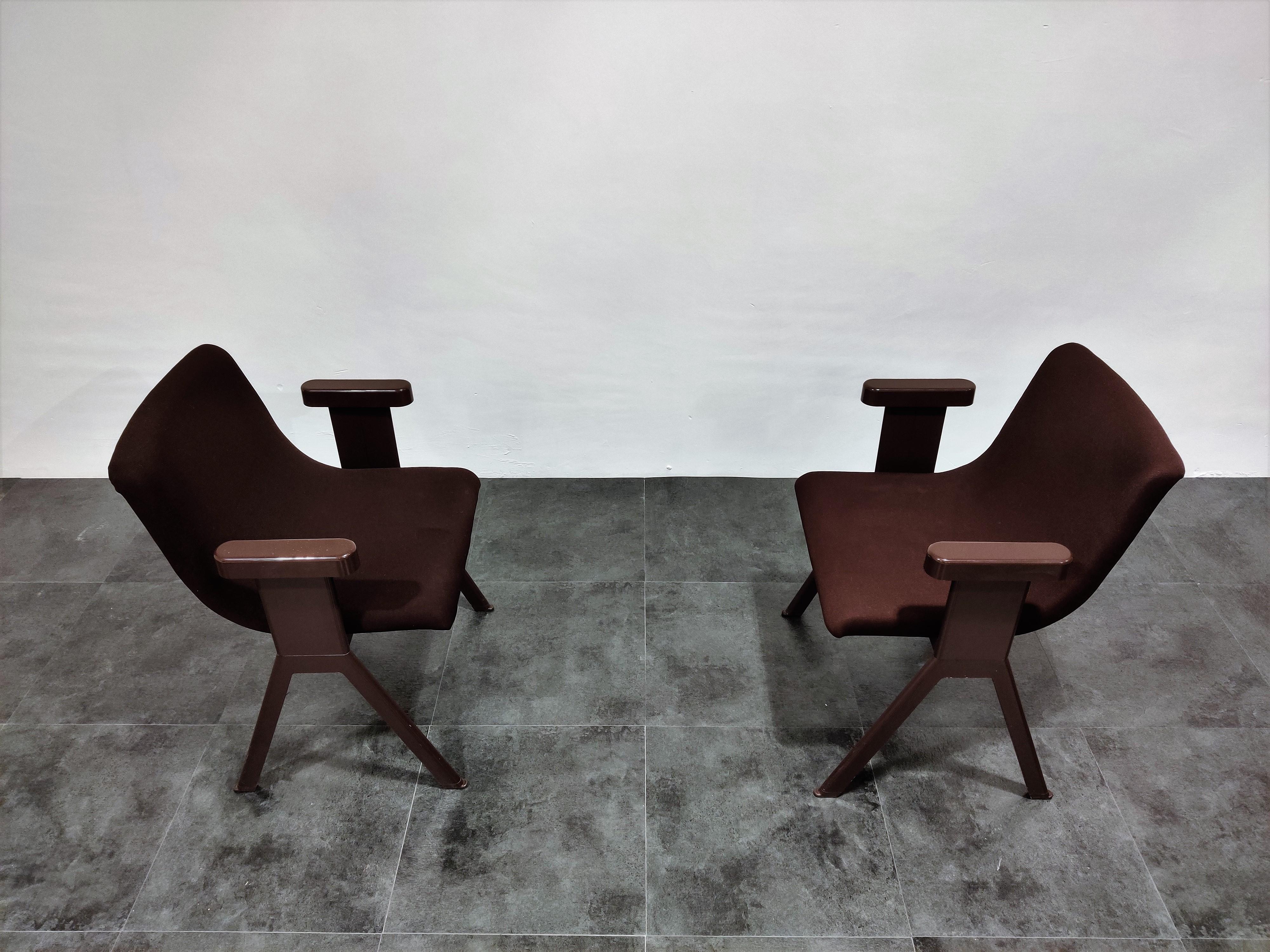 Midcentury Armchairs by Ettore Sottsass for Olivetti, 1970s In Excellent Condition For Sale In Leuven, Vlaams Gewest