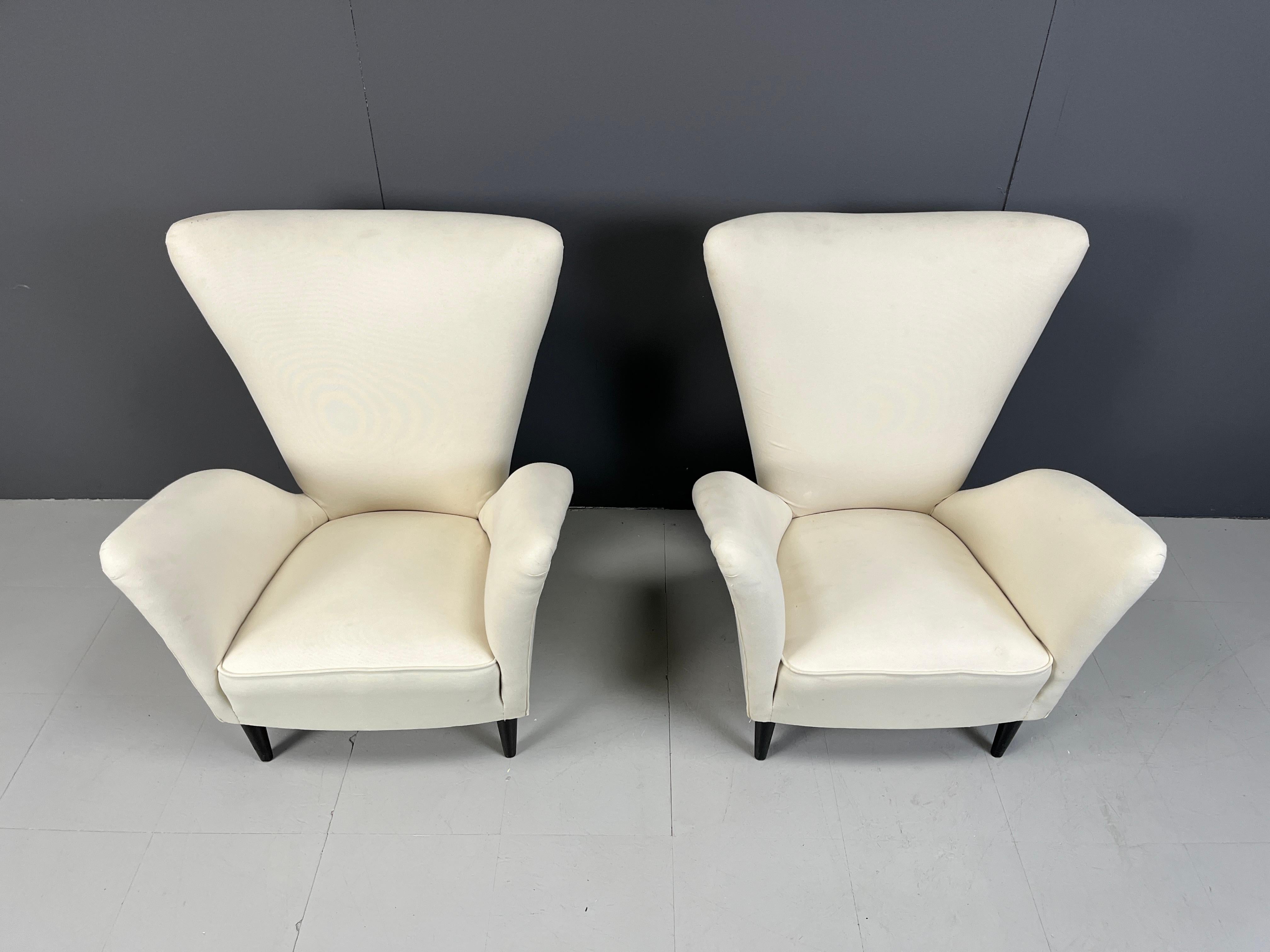 Mid-Century Modern Fauteuils du milieu du siècle attribués à Gio Ponti, années 1950