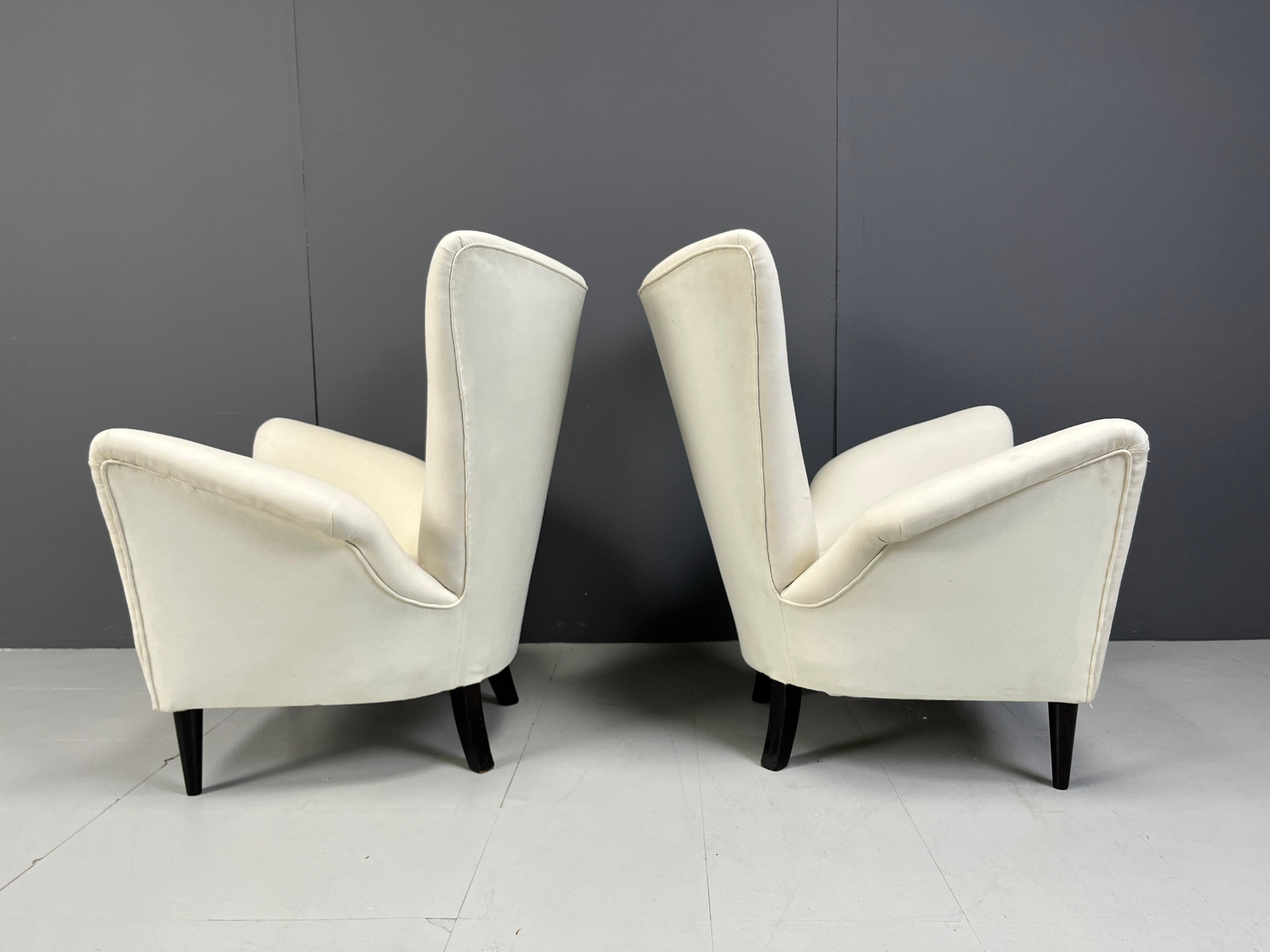 Milieu du XXe siècle Fauteuils du milieu du siècle attribués à Gio Ponti, années 1950