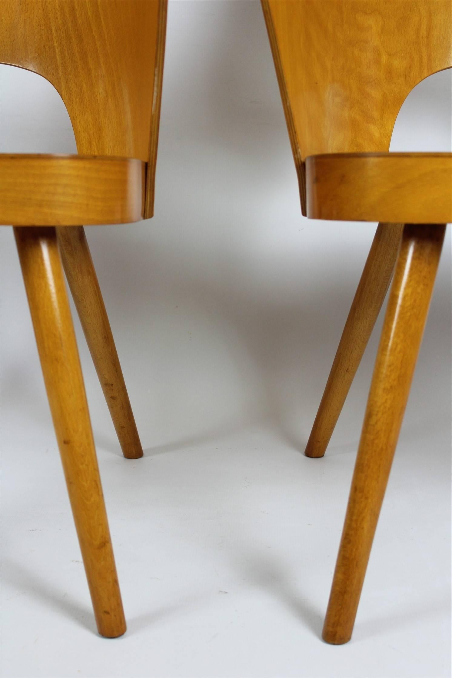 20th Century Midcentury Armchairs by Lubomír Hofmann for Ton/Thonet, 1961, Set of Four