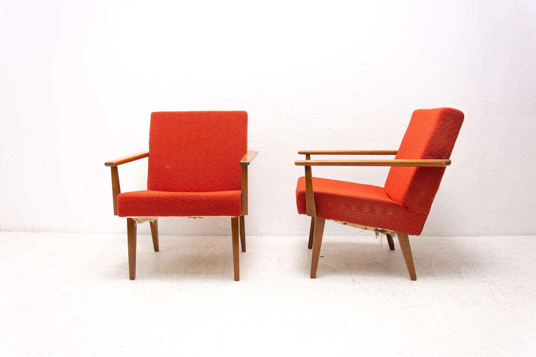 Mid Century Armchairs by Tatra Nábytok, 1960's, Czechoslovakia For Sale 1