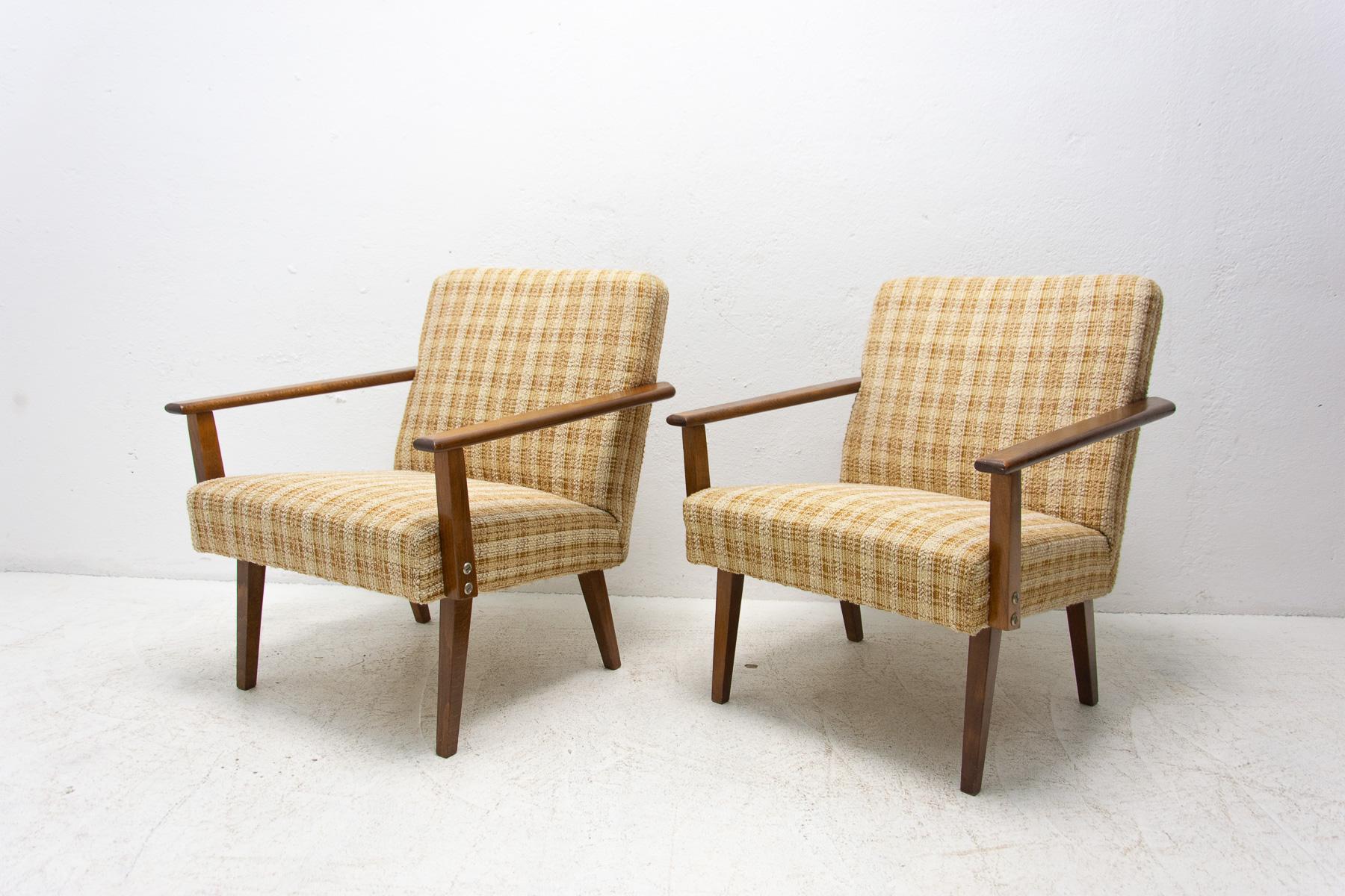 Fabric Mid Century Armchairs by Tatra Nábytok, 1960´s, Czechoslovakia For Sale