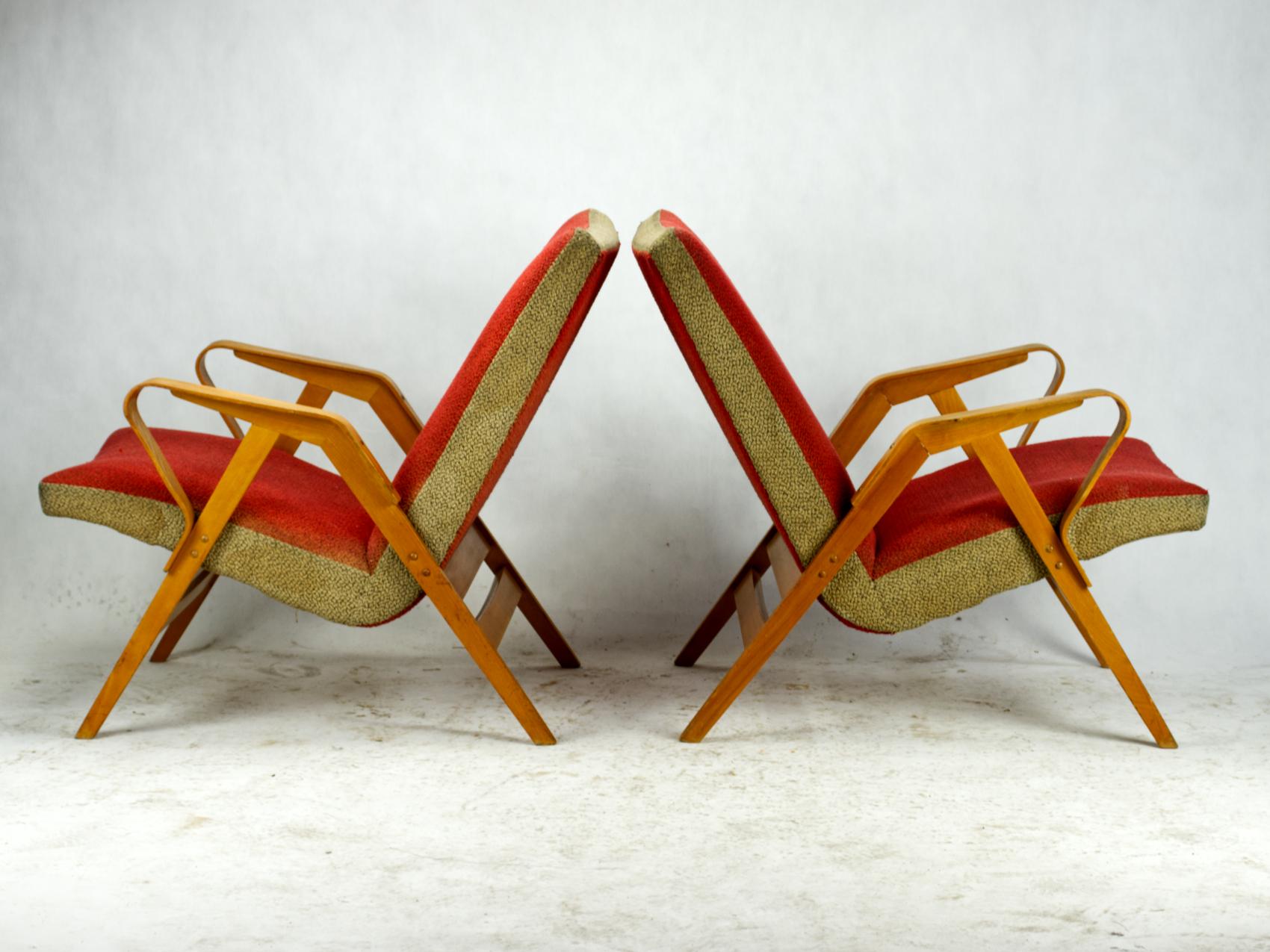 Midcentury Armchairs by Tatra Nabytok, circa 1960 In Good Condition In Lucenec, SK