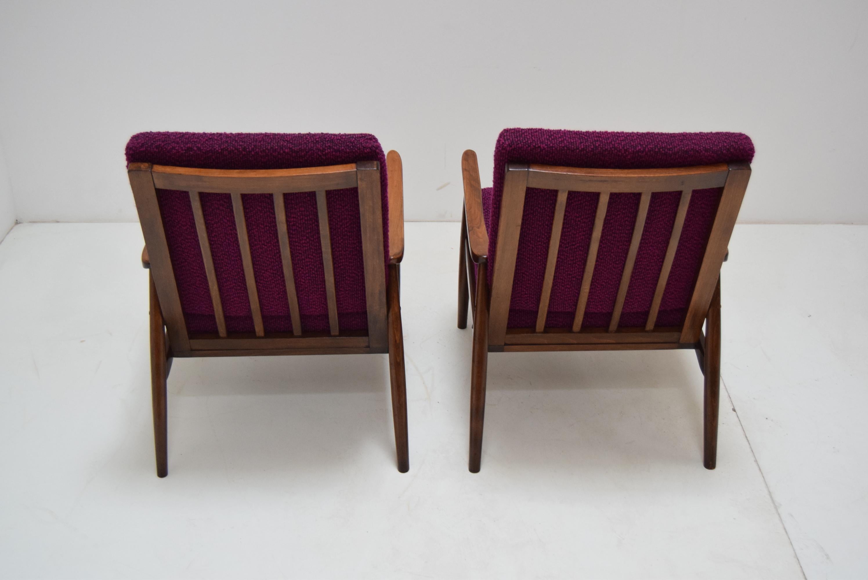 Midcentury Armchairs by TON Czechoslovakia, 1960s In Good Condition In Praha, CZ