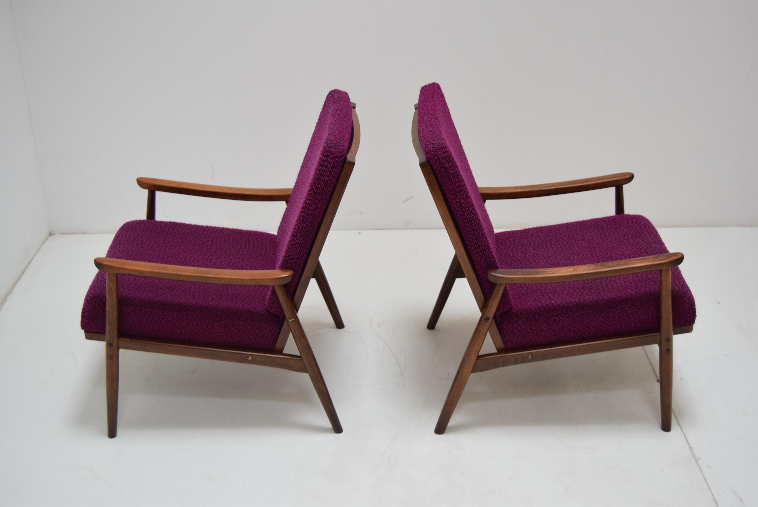 Fabric Midcentury Armchairs by TON Czechoslovakia, 1960s