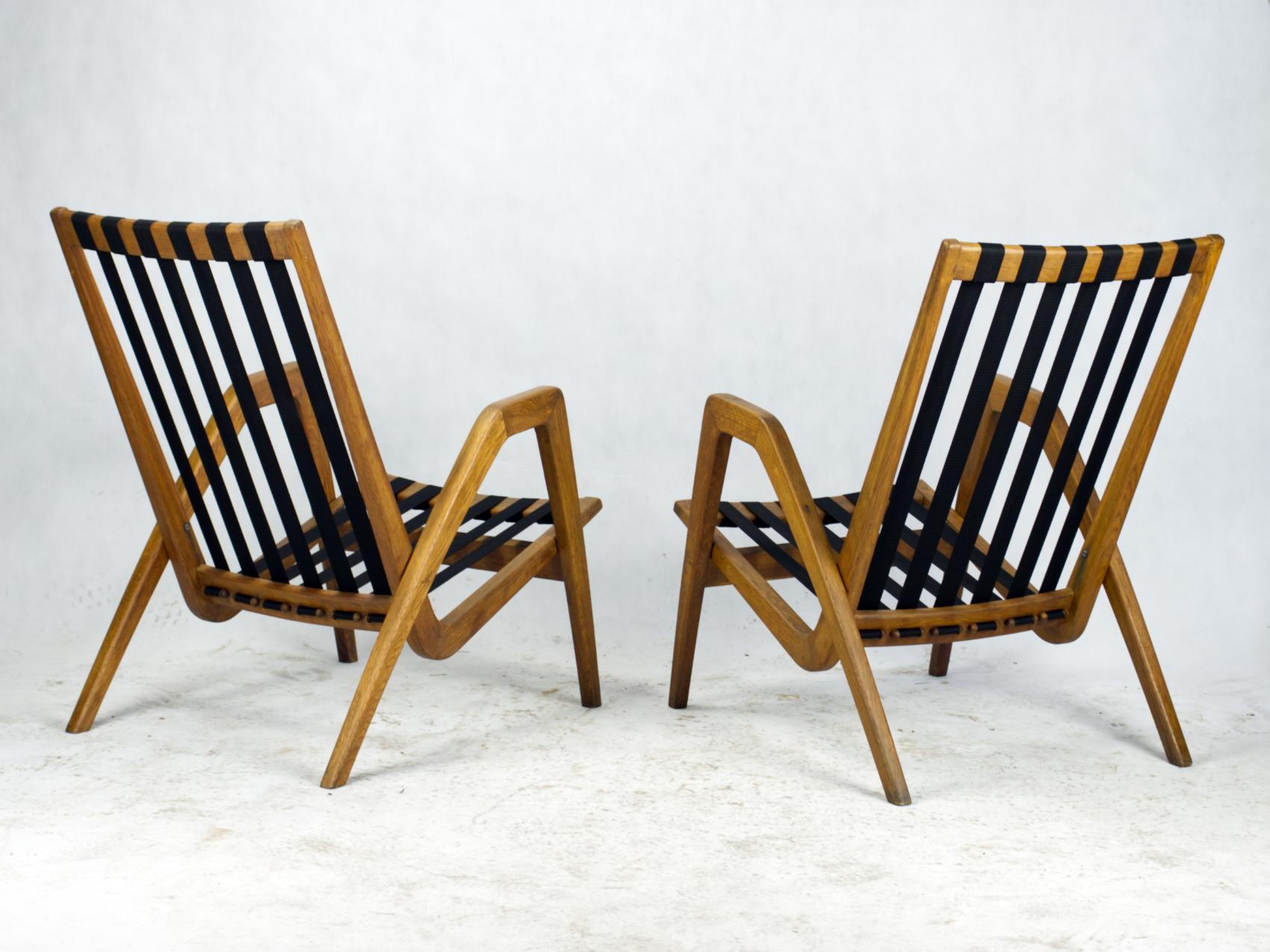 Mid Century Armchairs / Easy Chairs by Jan Vanek for ULUV Czechoslovakia, 1950s For Sale 5