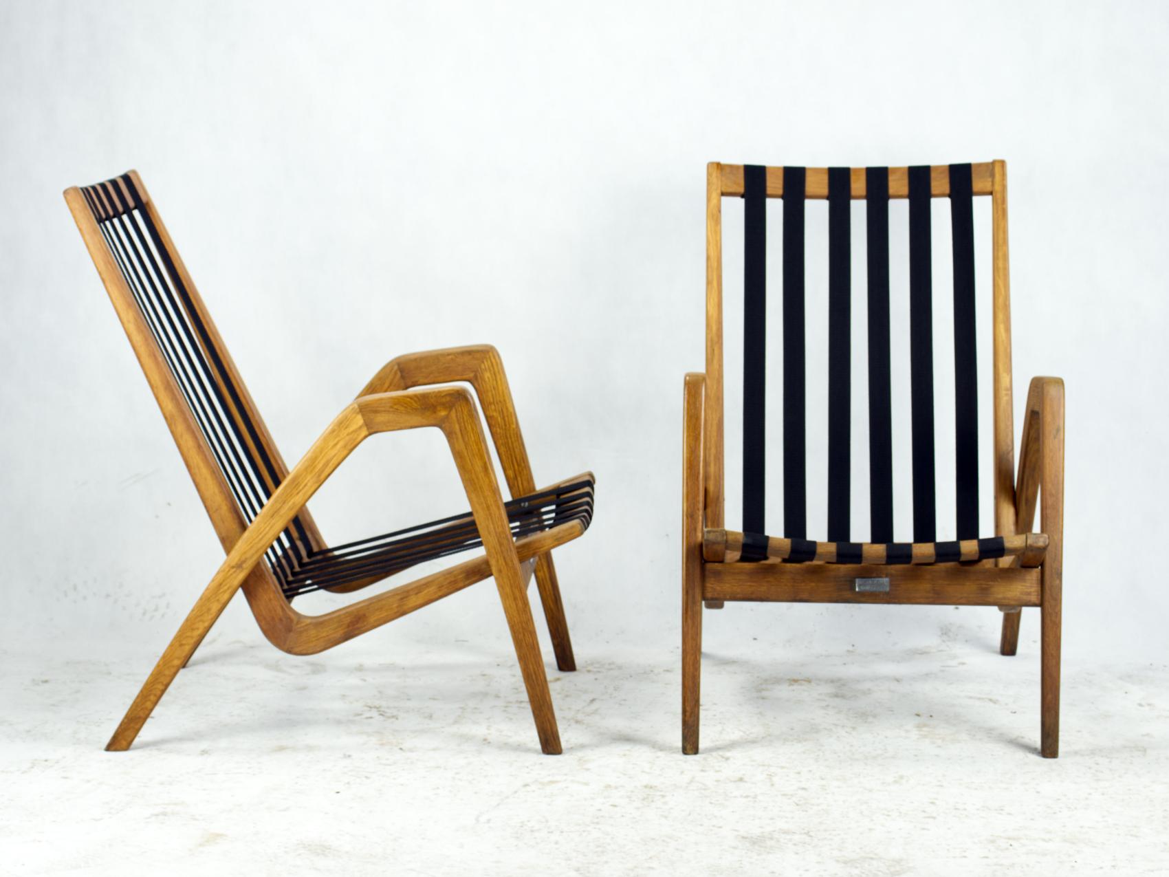 Mid-Century Modern Mid Century Armchairs / Easy Chairs by Jan Vanek for ULUV Czechoslovakia, 1950s