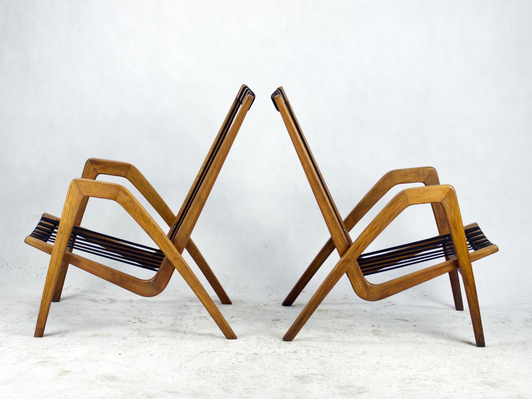 Fauteuils / fauteuils du milieu du siècle dernier de Jan Vanek pour ULUV, Tchécoslovaquie, années 1950 en vente 1