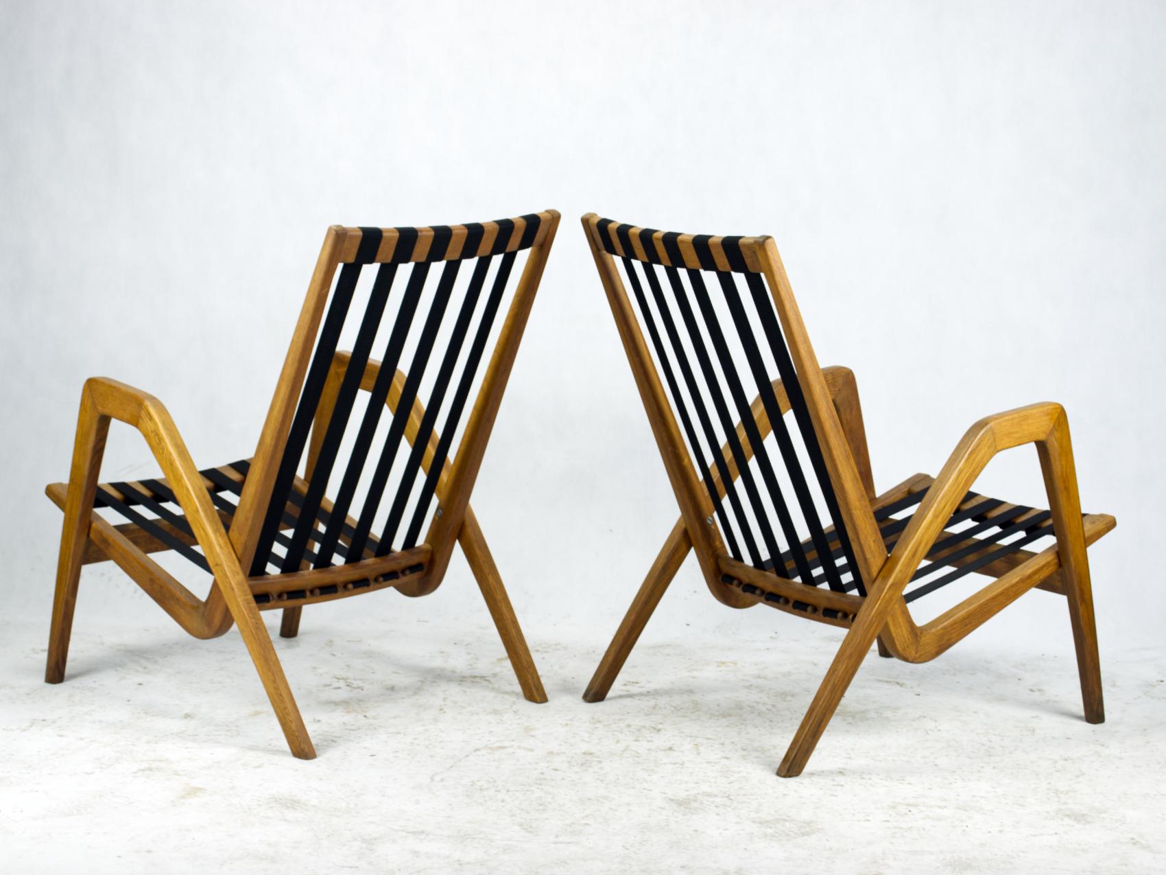 Mid Century Armchairs / Easy Chairs by Jan Vanek for ULUV Czechoslovakia, 1950s For Sale 2