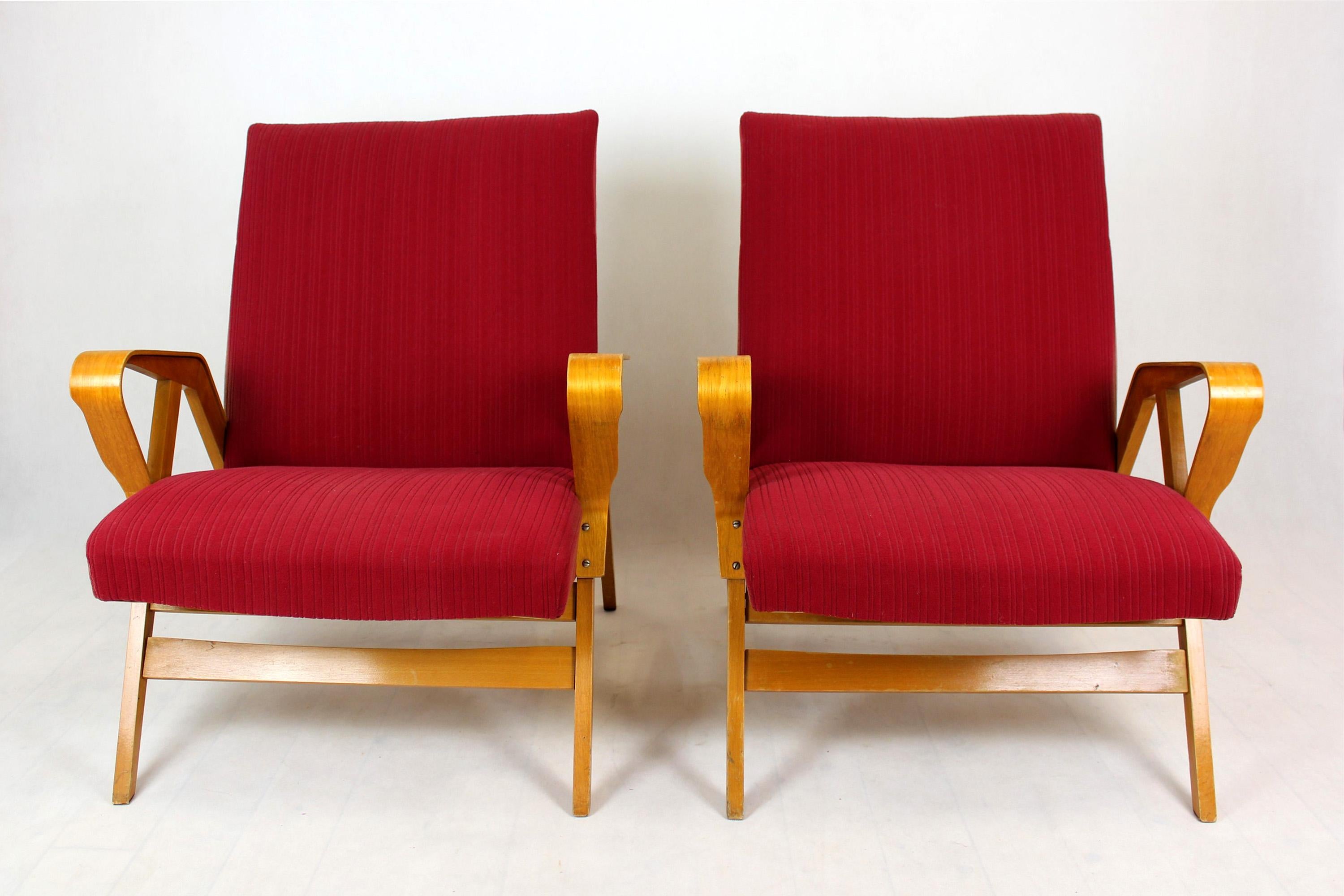 Pair of vintage armchairs, produced in the 1960s by Tatra in former Czechoslovakia.