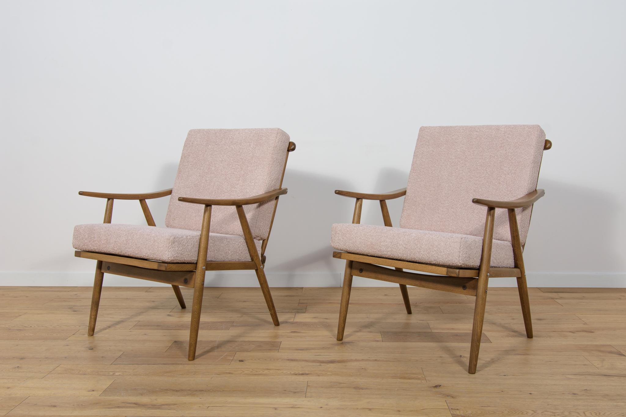 Woodwork Mid-Century Armchairs from Ton, 1960s, Set of 2 For Sale