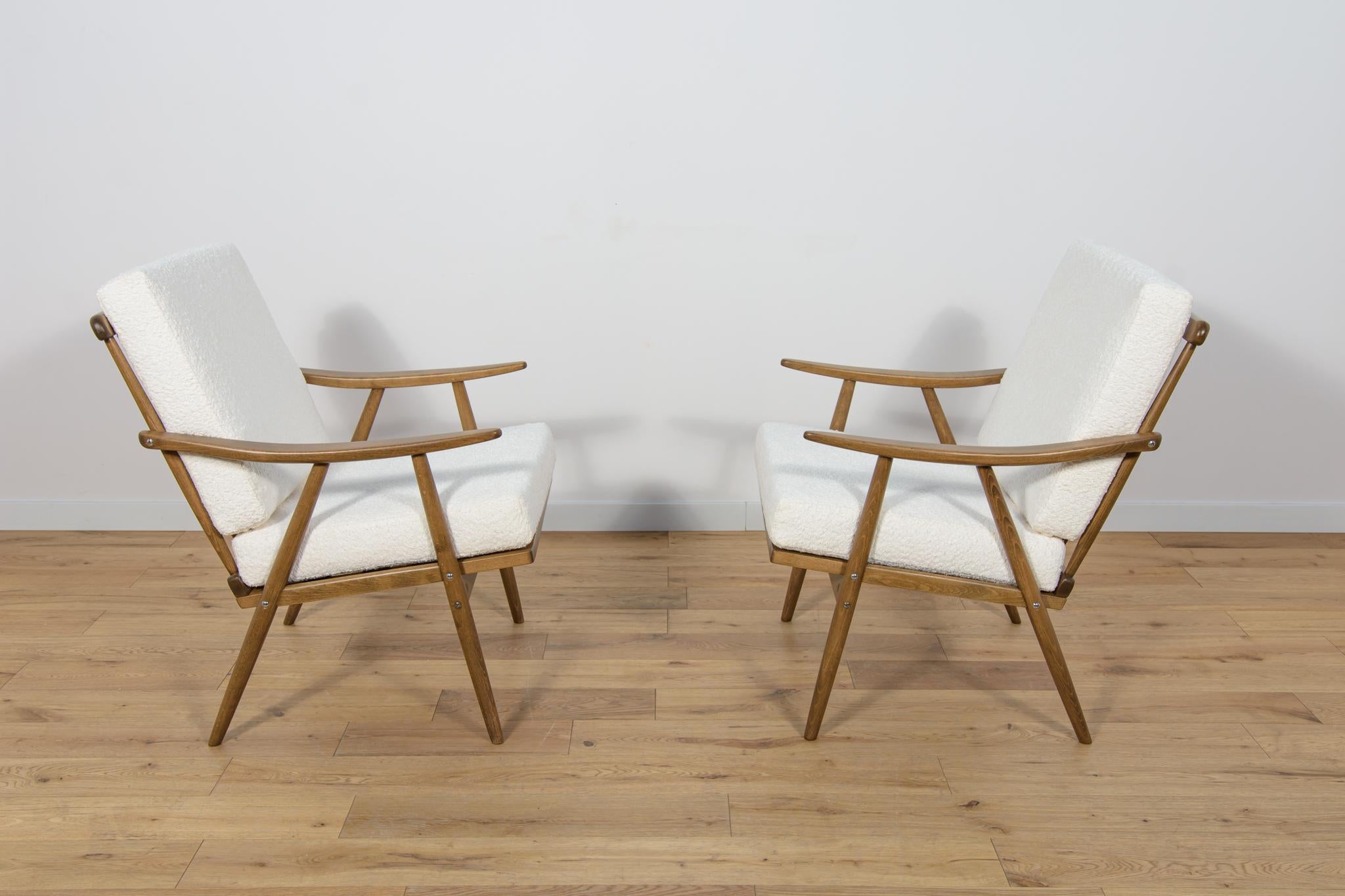 Woodwork Mid-Century Armchairs from TON, 1960s, Set of 2 For Sale