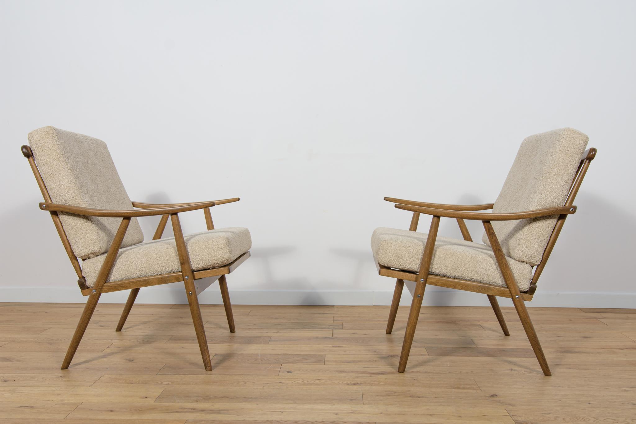 Mid-Century Armchairs from Ton, 1960s, Set of 2 In Excellent Condition For Sale In GNIEZNO, 30