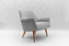 Mid-Century Armchairs in Teddy Fabric, 1950s, Set of 2