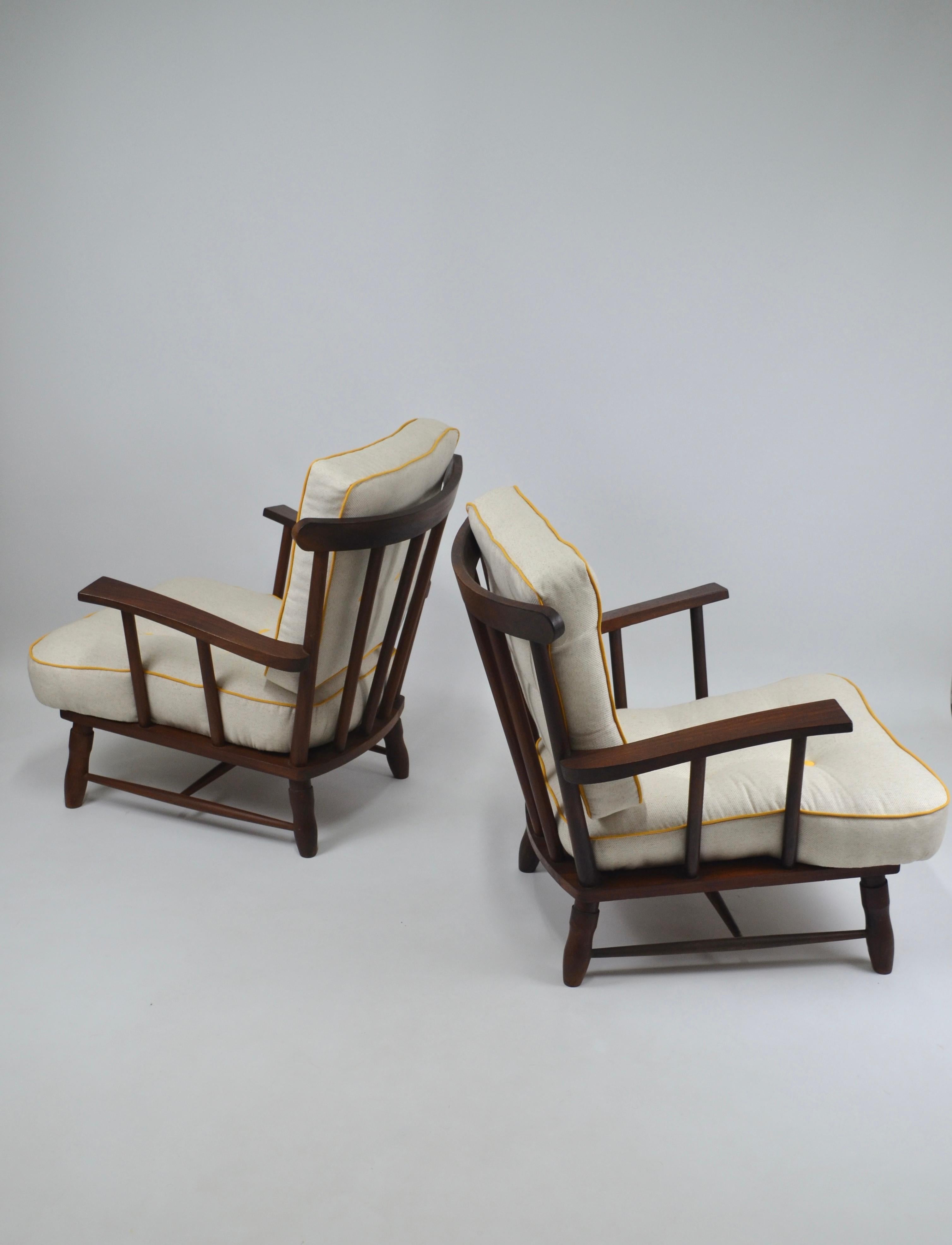 Mid century armchairs, set of 2, 1950's For Sale 4