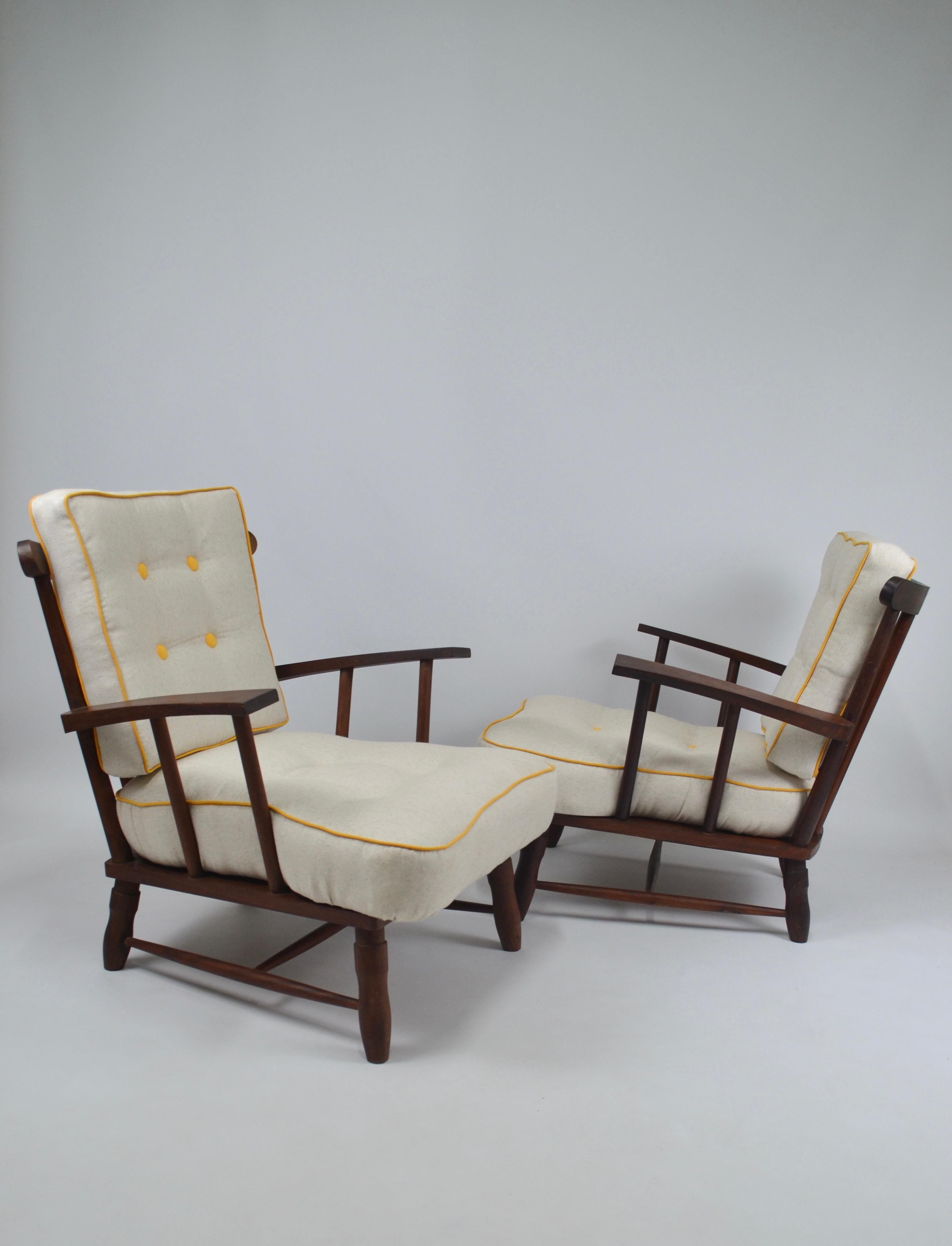 Mid century armchairs, set of 2, 1950's For Sale 5