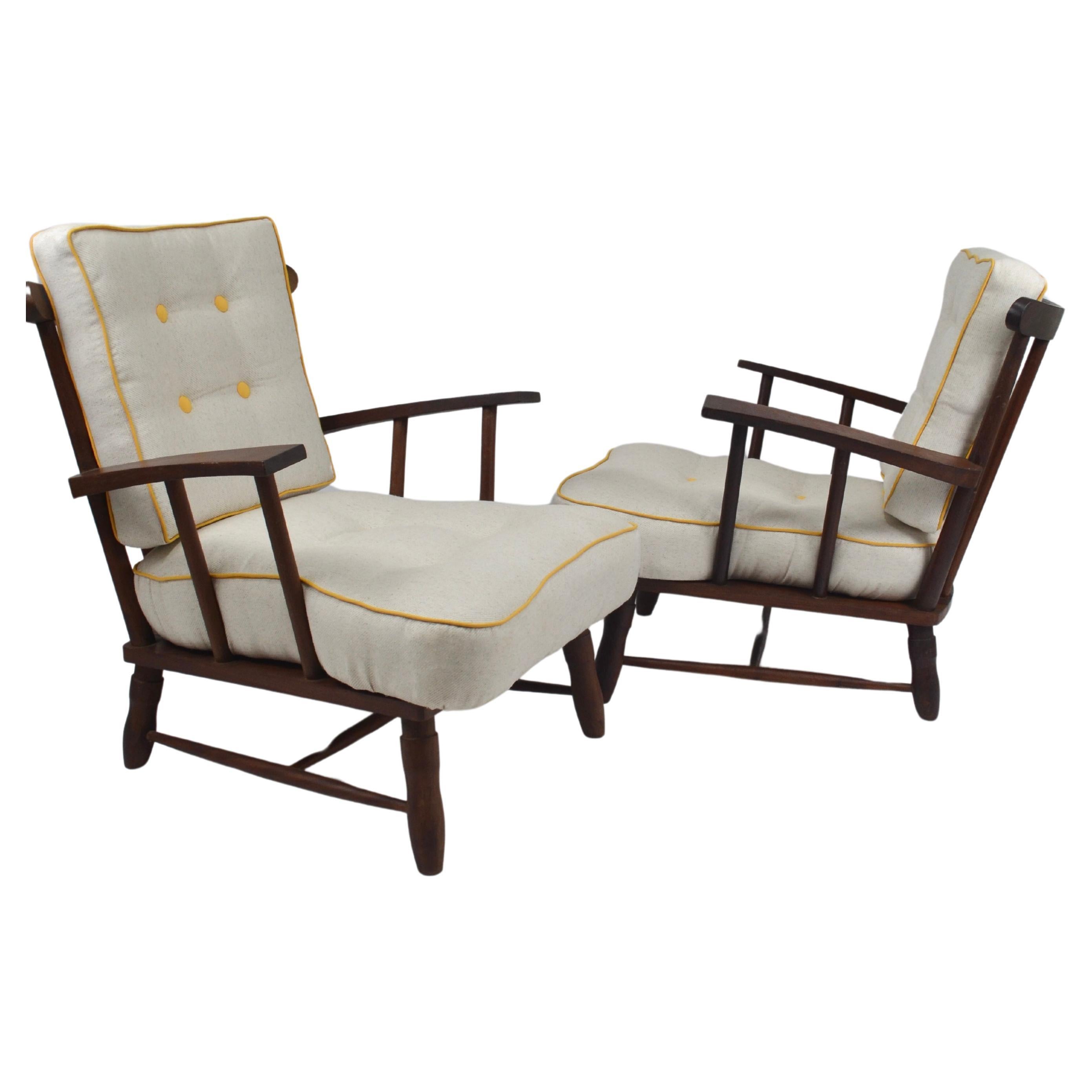 Mid century armchairs, set of 2, 1950's For Sale