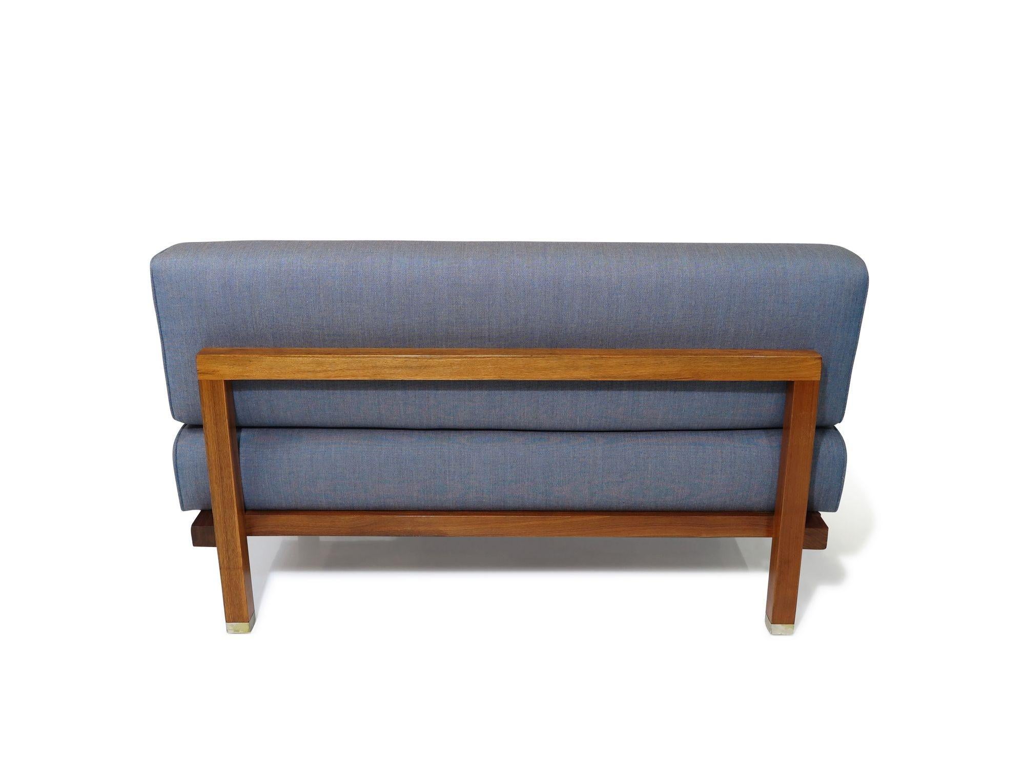 Armless Loveseat-Sessel aus der Mitte des Jahrhunderts in Blau (Moderne der Mitte des Jahrhunderts) im Angebot