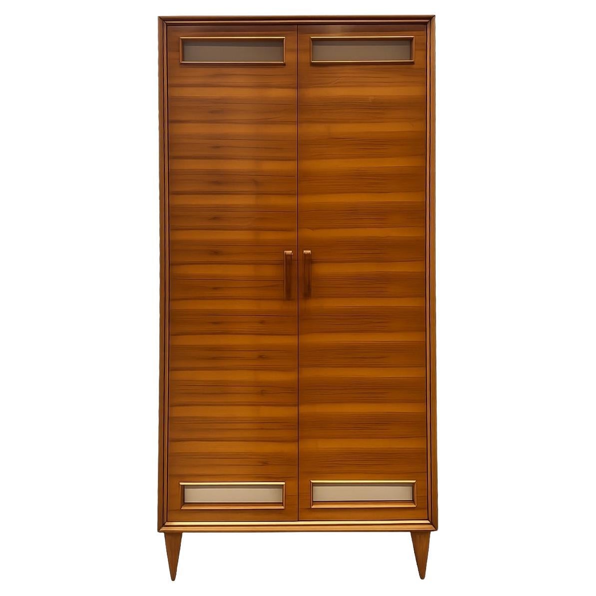 Vintage Mid-Century Wood Armoire, 1970s, 35.5W x 73H