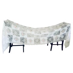 Mid-Century Army and Navy Style Long Rectangular Linen Tablecloth