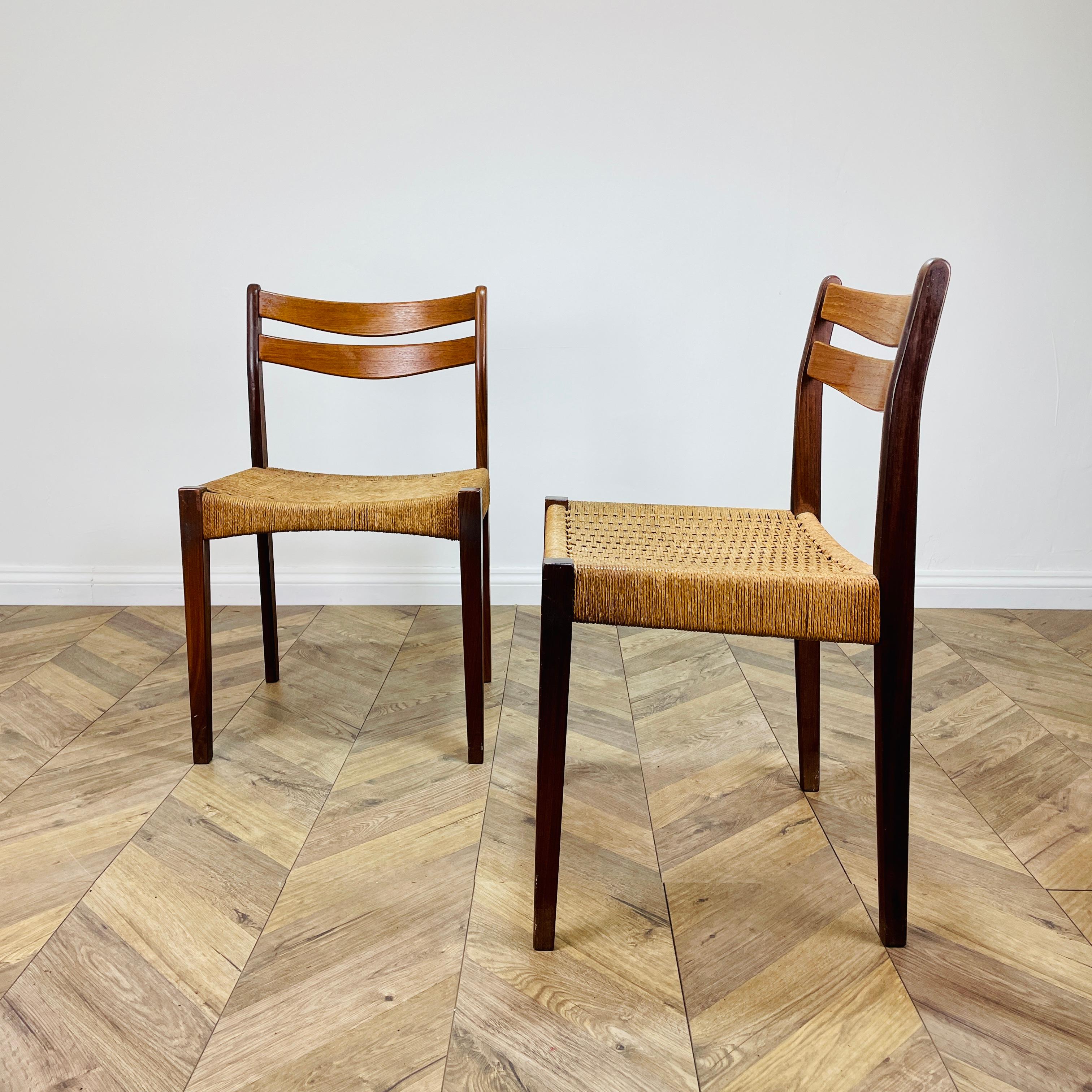 Mid-20th Century Midcentury Arne Hovmand Olsen for Mogens Kold Danish Dining Chairs, Set of 2