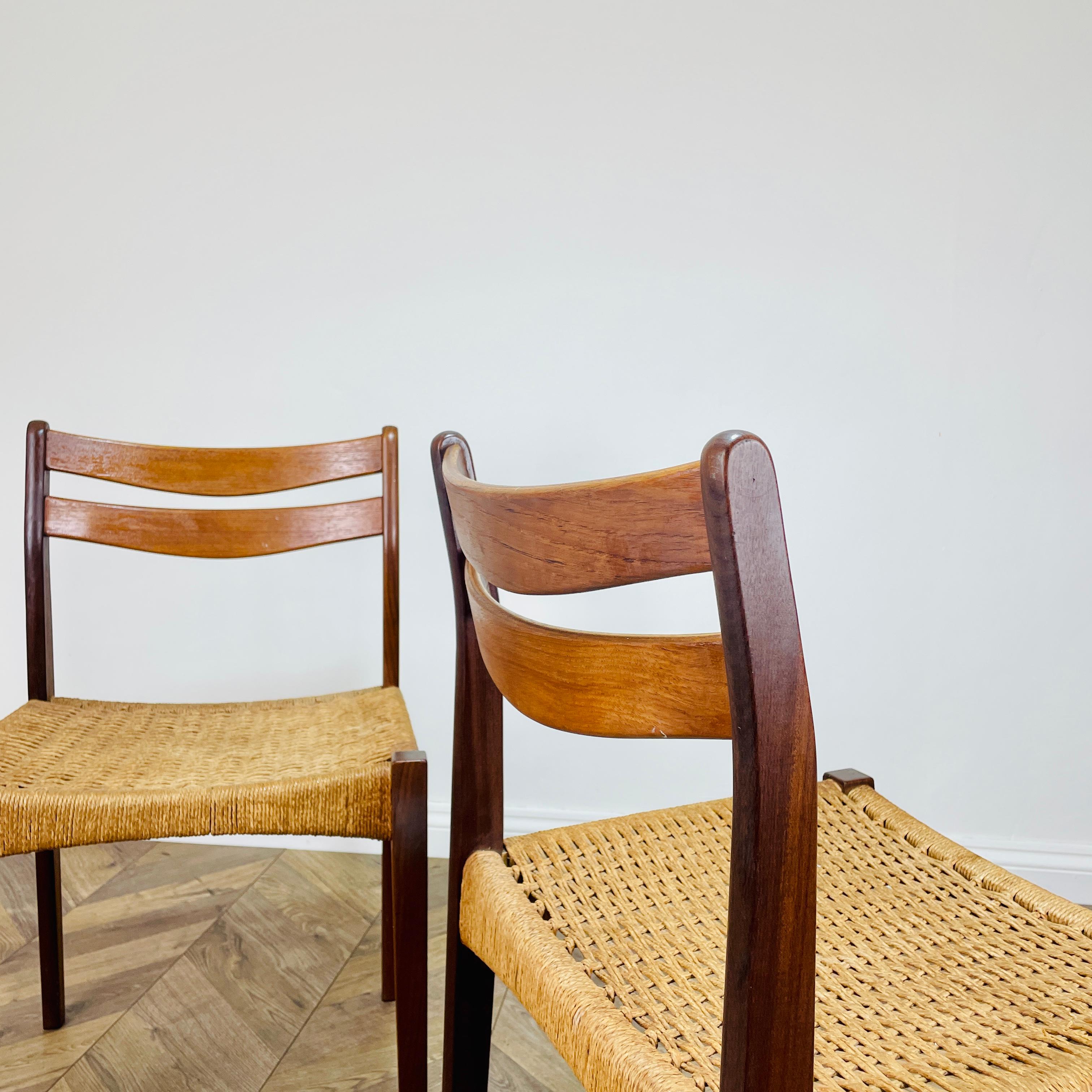 Midcentury Arne Hovmand Olsen for Mogens Kold Danish Dining Chairs, Set of 2 1