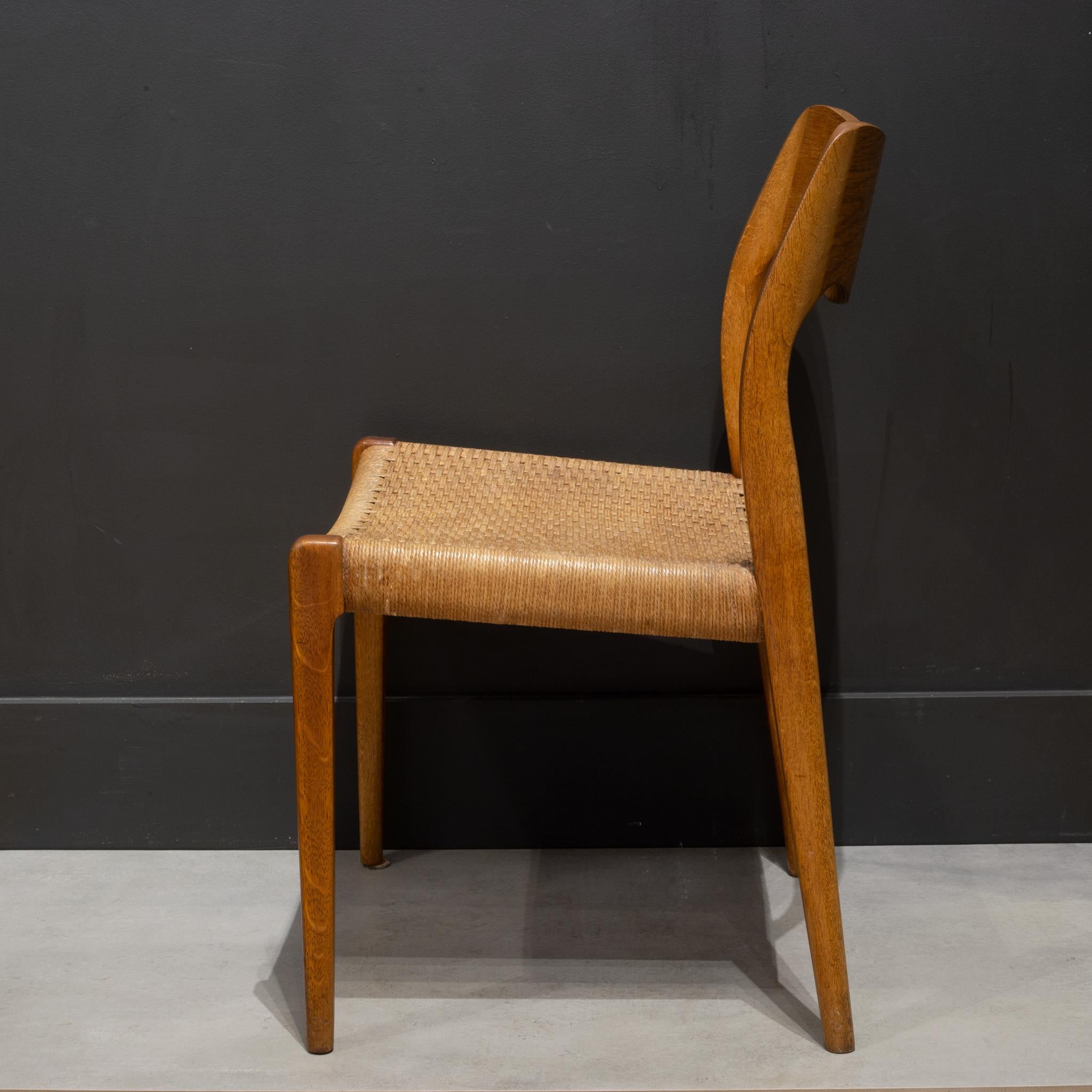 Danish Mid-Century Arne Hovmand-Olsen Teak and Paper Cord Dining Chairs c.1960