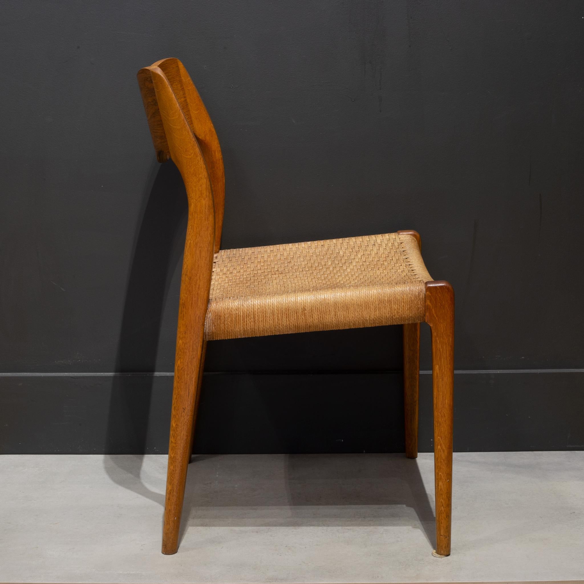 20th Century Mid-Century Arne Hovmand-Olsen Teak and Paper Cord Dining Chairs c.1960