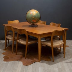 Pair Mid-century Niels Otto Moller Model #71 Teak and Rush Dining Chairs c.1960