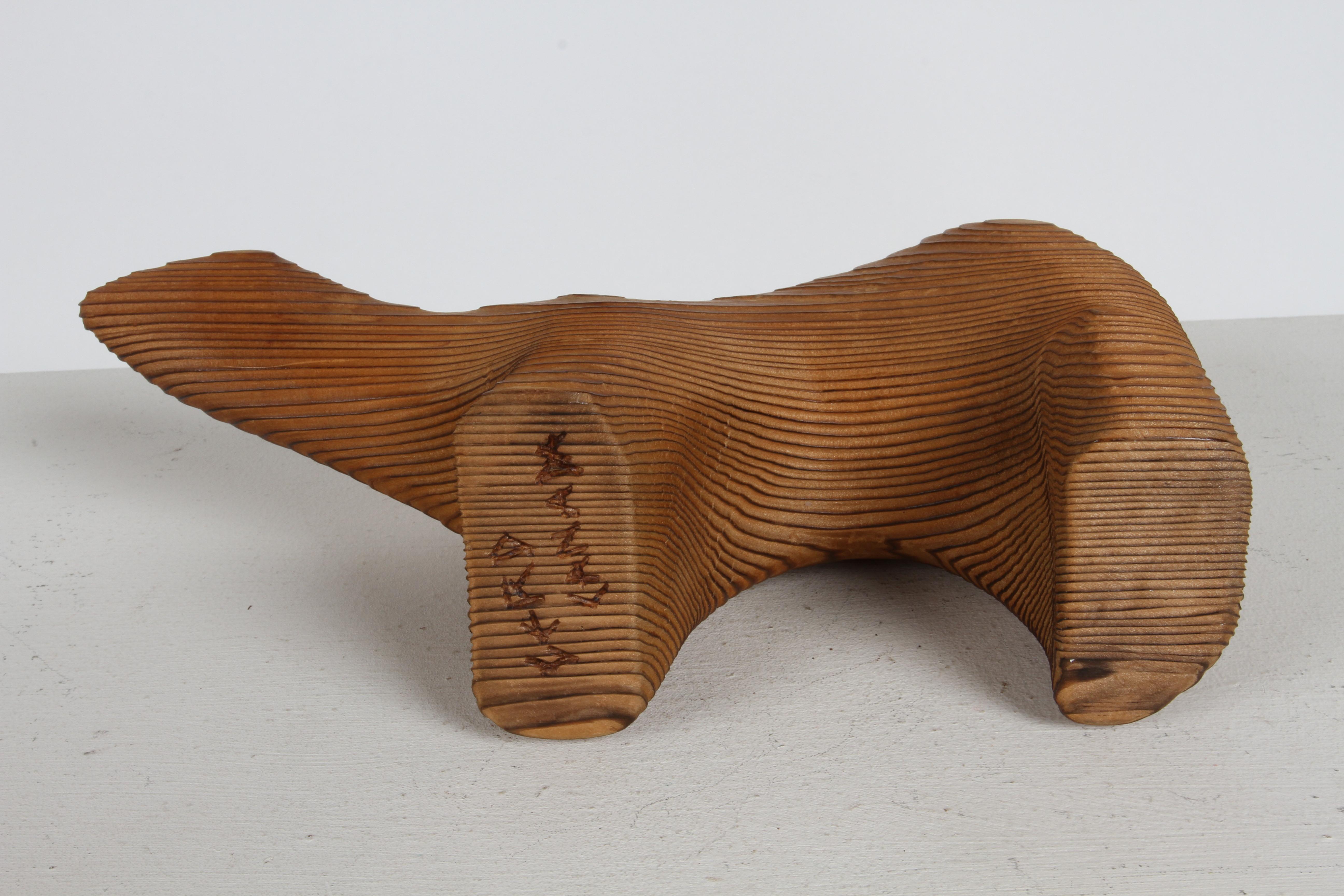 Mid-Century Arne Tjomsland Style Carved Cedar Bear Cub Sculpture - Cerd Canada For Sale 8