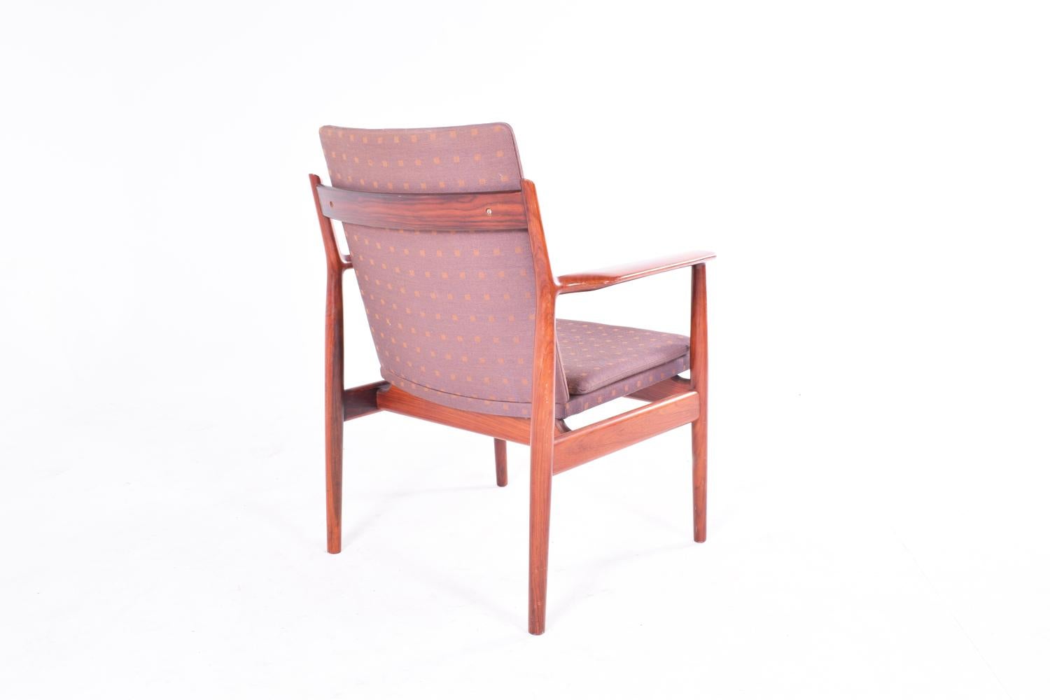 Mid-Century Modern Midcentury Arne Vodder Rosewood and Fabric Desk Chair for Sibast