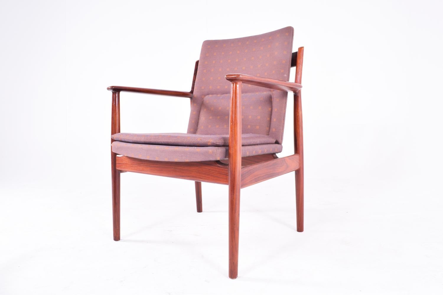 Danish Midcentury Arne Vodder Rosewood and Fabric Desk Chair for Sibast