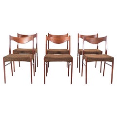 Mid Century Arne W. Iversen Gs60 Dining Chairs in Teak for Glyngore Stolefabrik