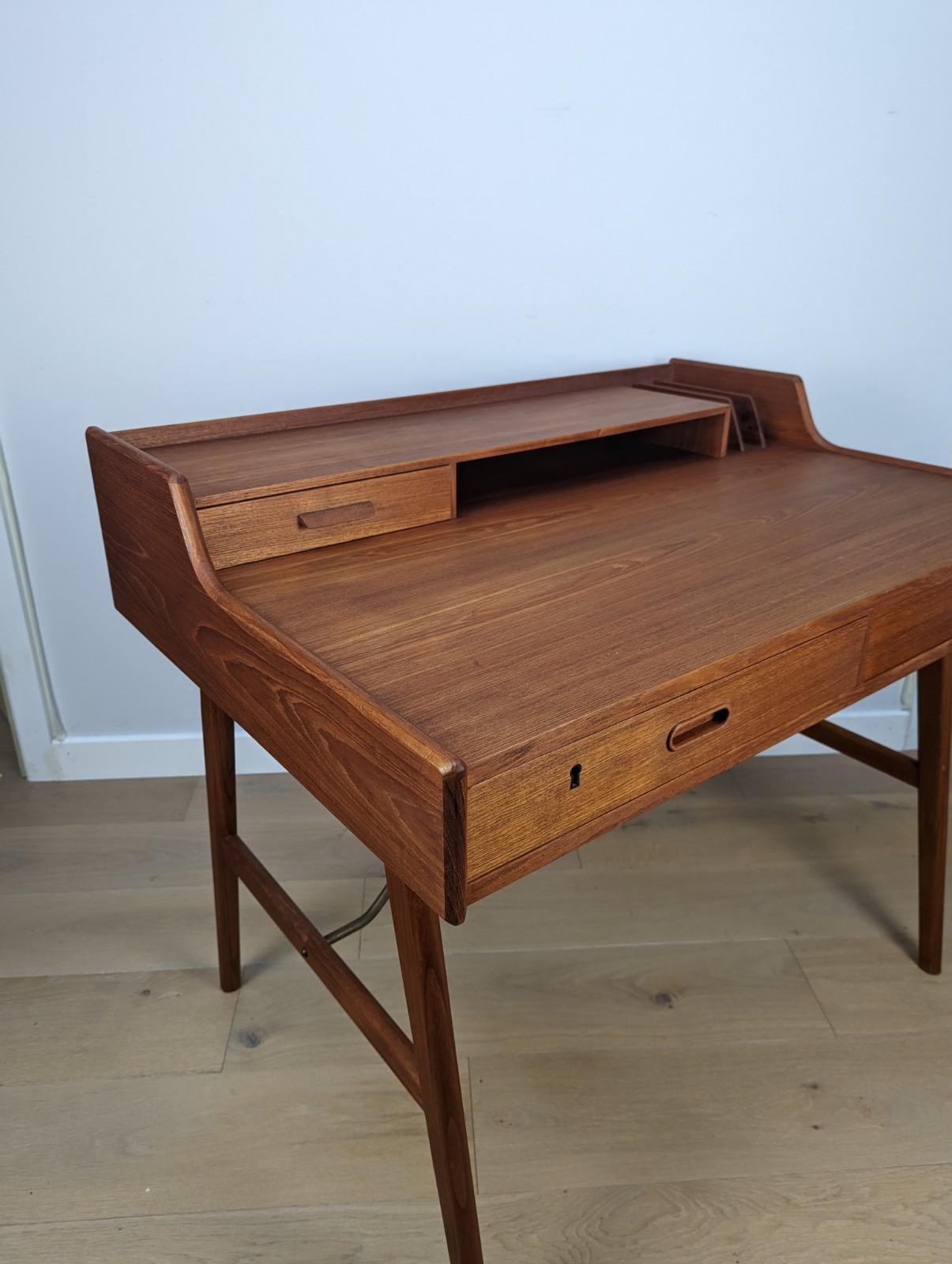Mid-Century Arne Wahl Iversen Vintage Teak Desk Model 56, Danish 4