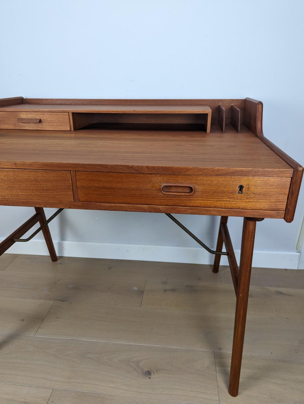 Mid-Century Modern Mid-Century Arne Wahl Iversen Vintage Teak Desk Model 56, Danish