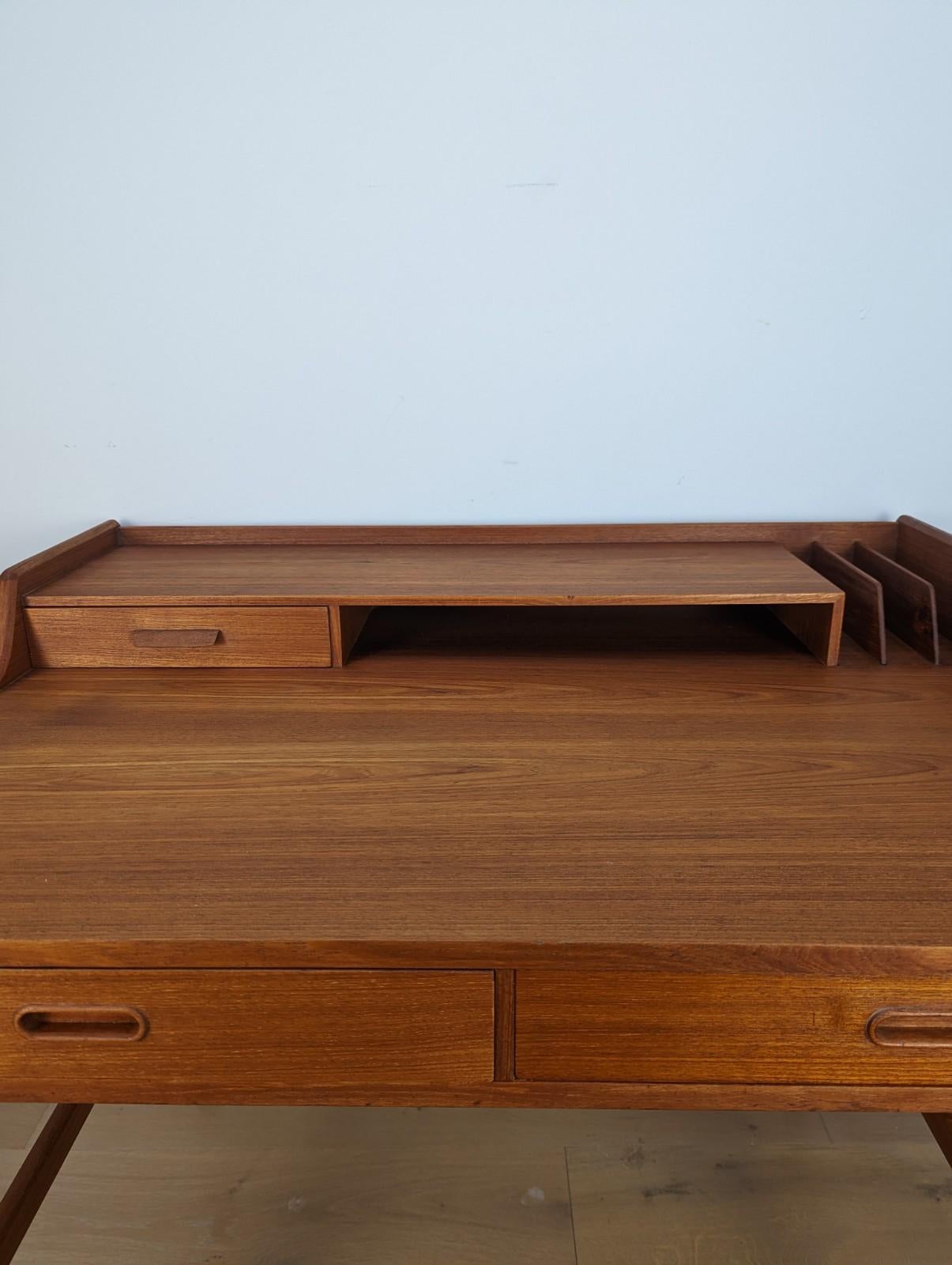 20th Century Mid-Century Arne Wahl Iversen Vintage Teak Desk Model 56, Danish