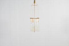 Mid-Century Arredoluce Monza (attr.) Brass and Glass Suspension Lamp 60s Italy
