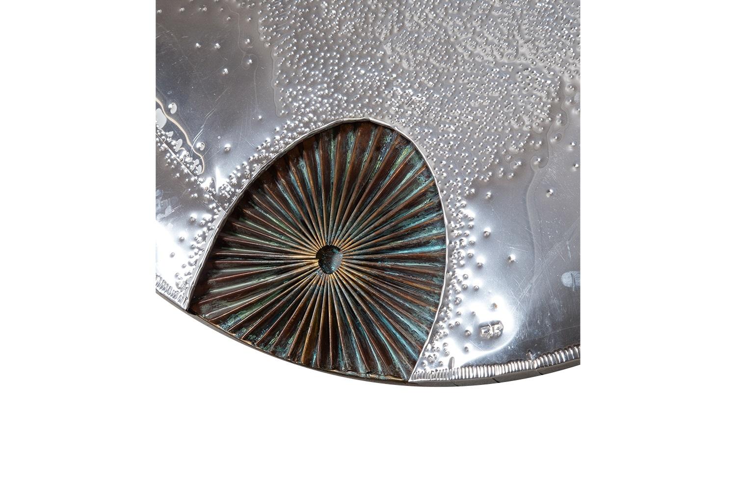 Große brutalistische Wandskulptur aus Aluminium und Kupfer, Don Freedman, Mid-Century Art im Angebot 4