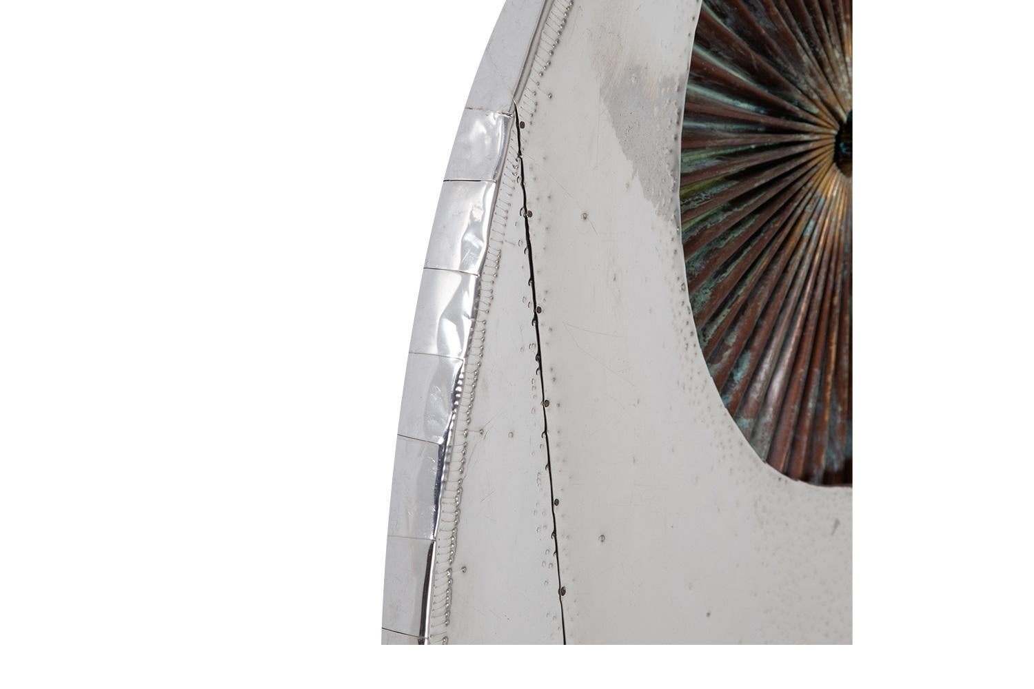Große brutalistische Wandskulptur aus Aluminium und Kupfer, Don Freedman, Mid-Century Art im Angebot 1