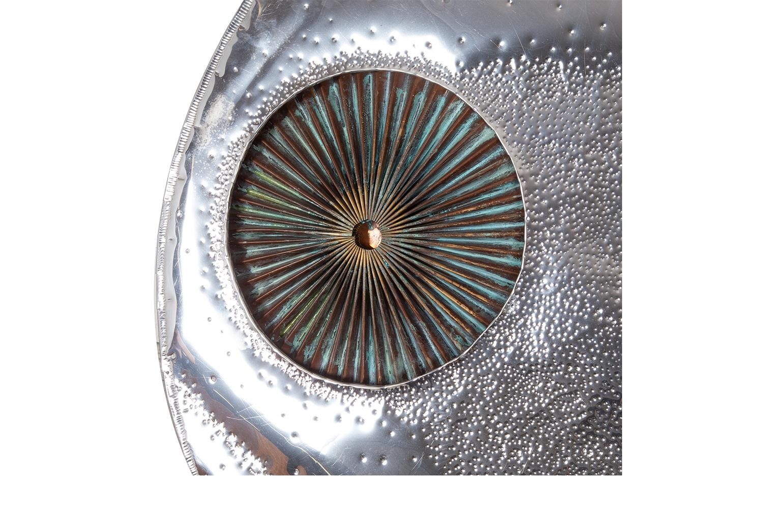 Große brutalistische Wandskulptur aus Aluminium und Kupfer, Don Freedman, Mid-Century Art im Angebot 3