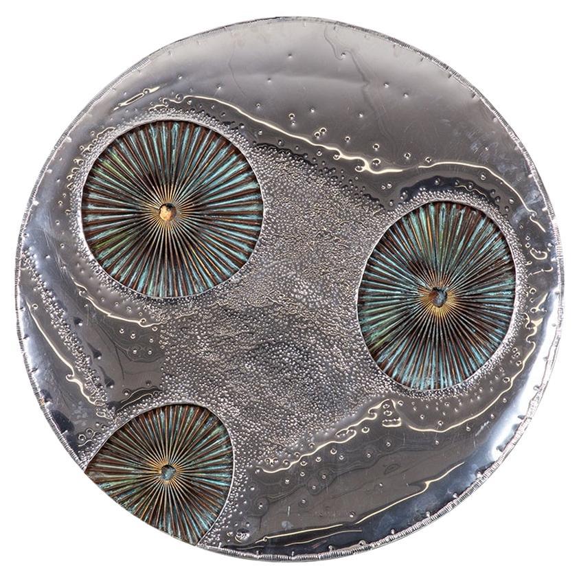Große brutalistische Wandskulptur aus Aluminium und Kupfer, Don Freedman, Mid-Century Art im Angebot