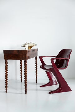 Tavolo da gioco Art Deco di metà secolo, Vintage, Legno di faggio, Europa, 1960