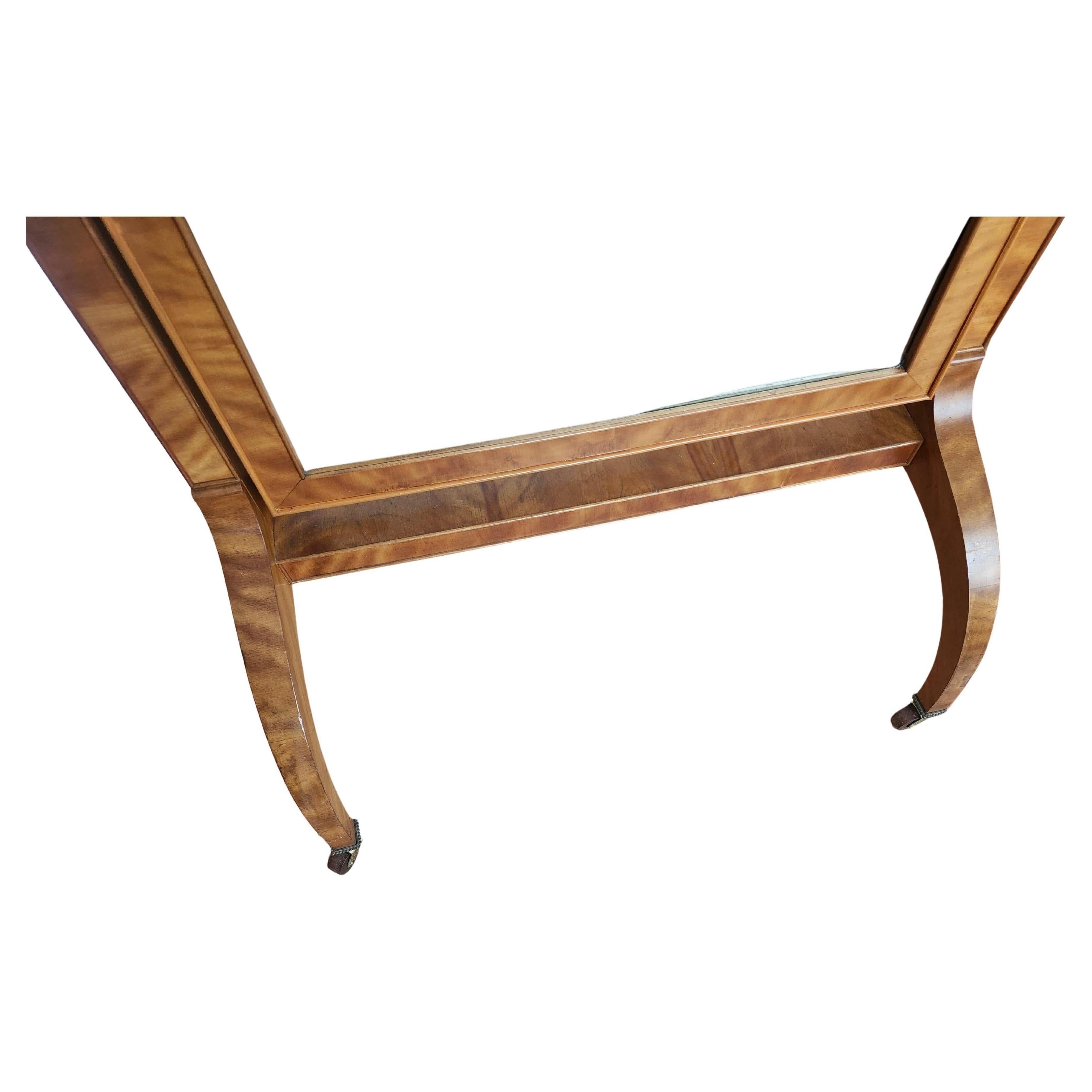 Biedermeier Specchio ovale in acero dorato di metà secolo Deco Mirror con vetro smussato C1940 in vendita