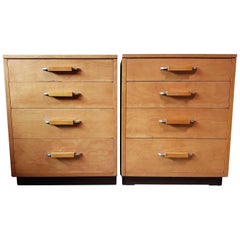 Mid Century Art Deco John Stuart Birch Chests:: Nachttische:: Paar